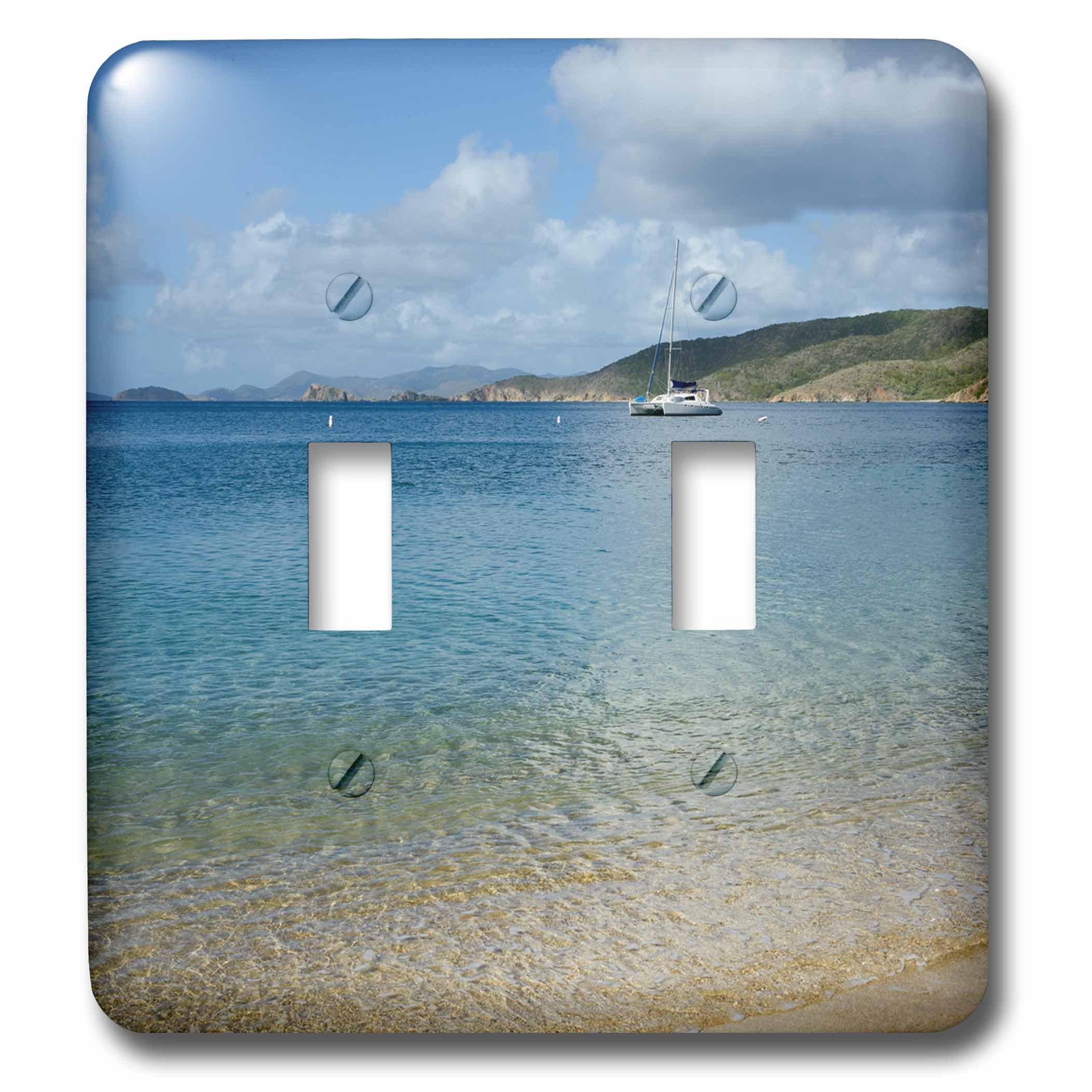 Interrupteur à bascule double déco plage White Bay BVI