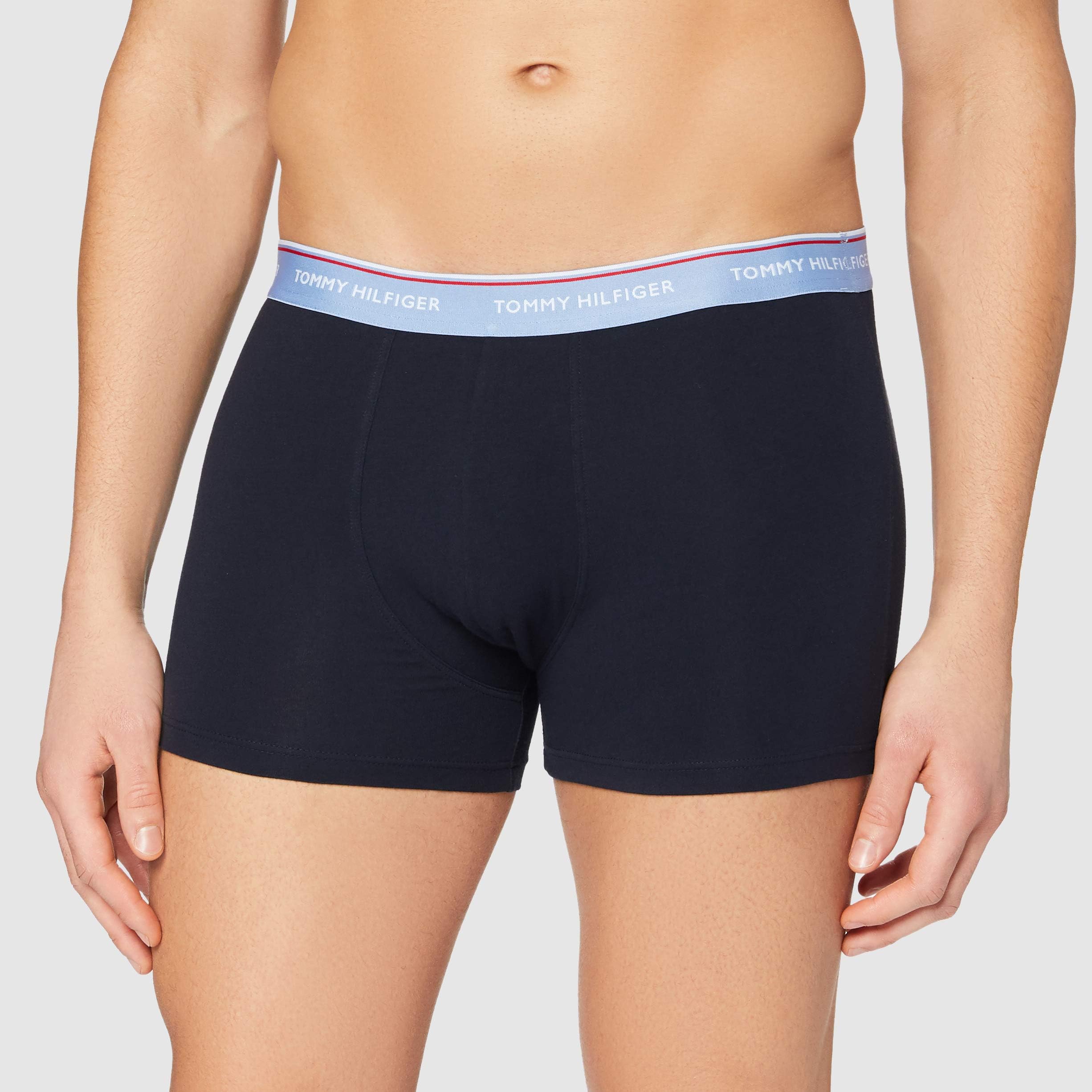 Tommy Hilfiger Herren 3er-Pack Boxershorts 3P Trunk Wb mit Stretch, Electric Blue/Sublunar/Moon Blue, S