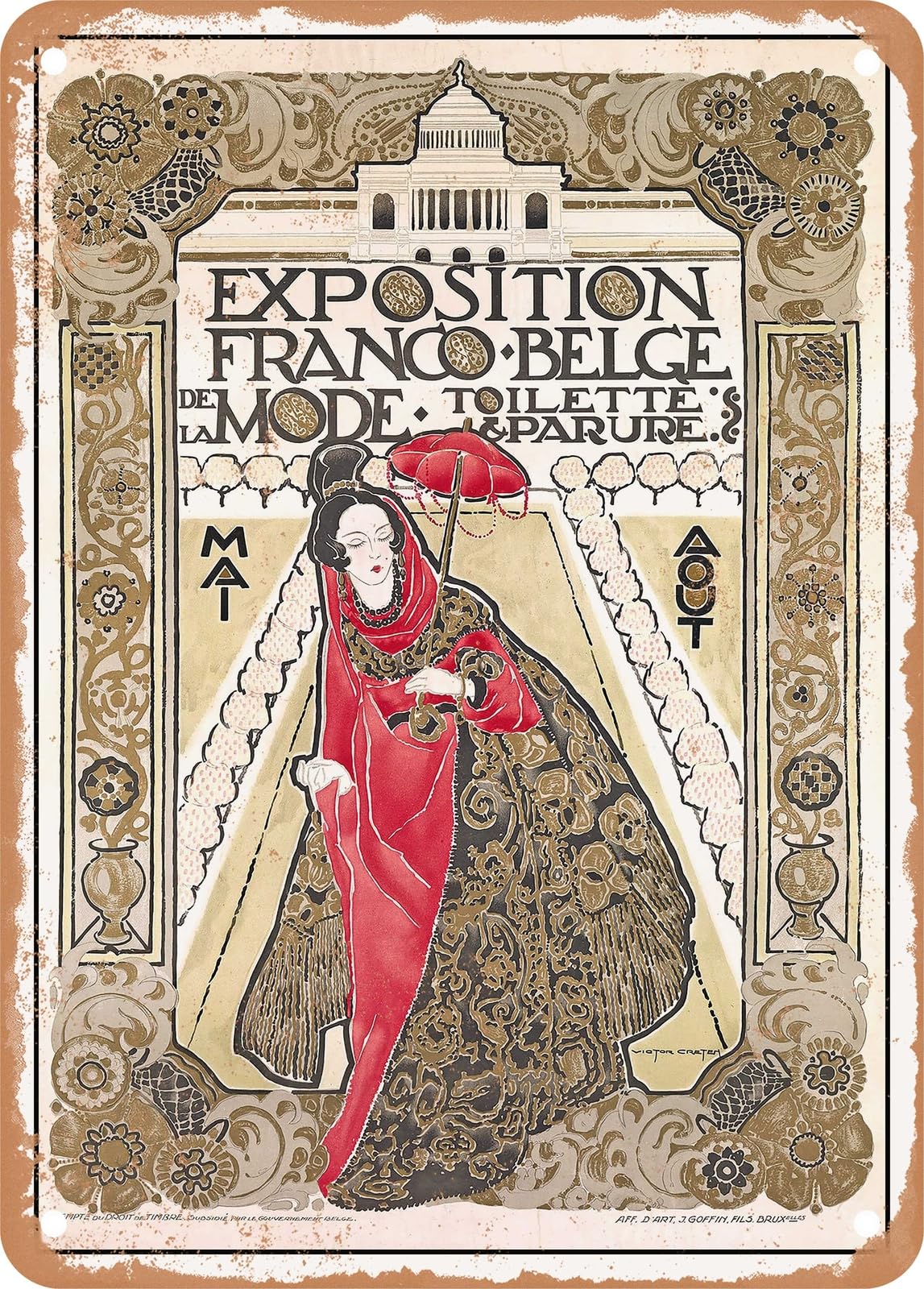 METAL SIGN - 1922 Franco-Belgian Fashion Exhibition Vintage Ad home decor