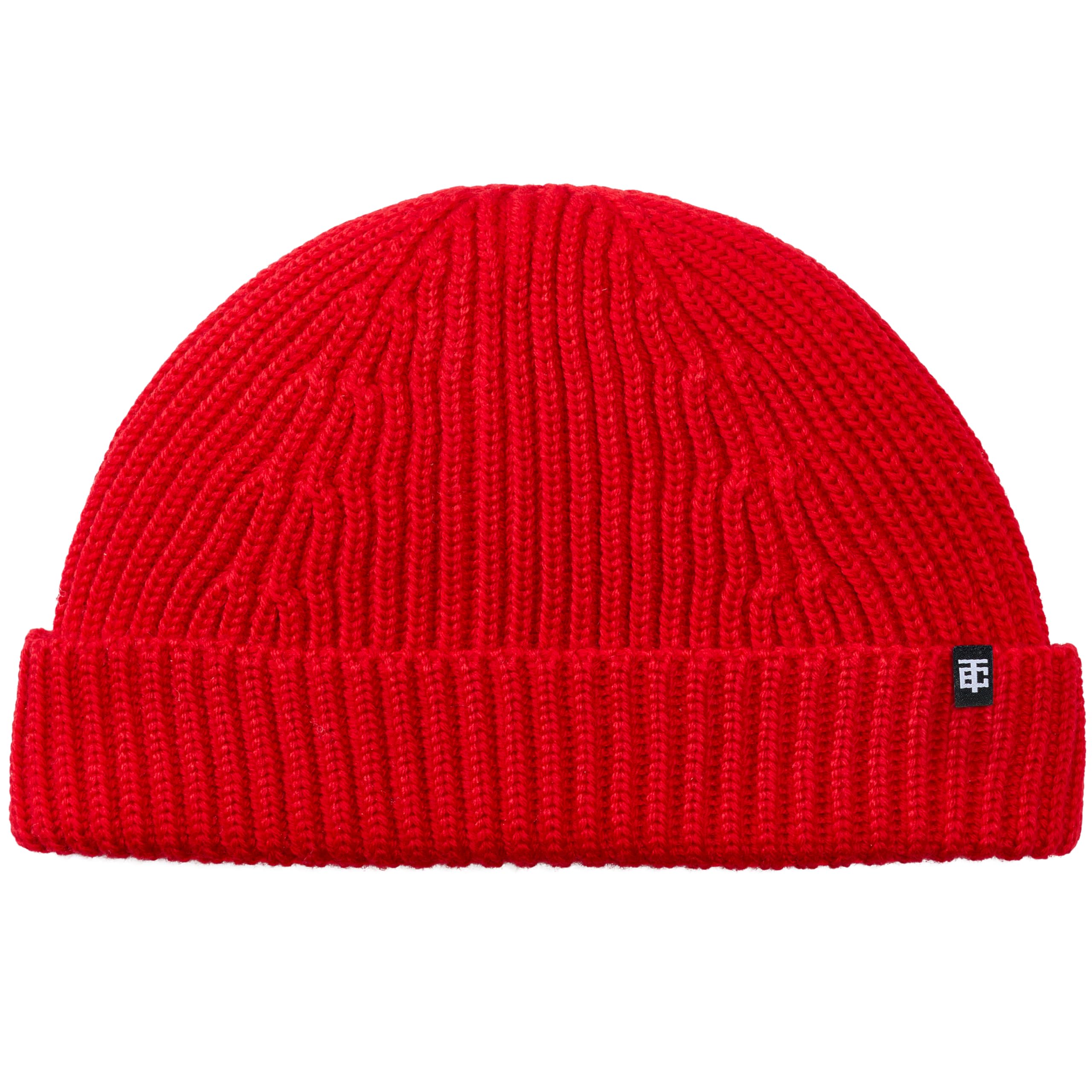 Enter the Complex® Short Fisherman Beanie, Docker Hat, Men and Women, Trawler Beanie, 100% Merino Wool, Roll Cap, red, One Size