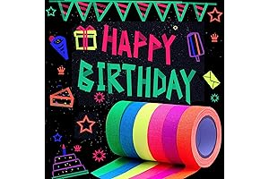 Adhesive Tape, 6-Pack Neon Gaffer Cloth, UV Blacklight Glow Tape in Vibrant Colors