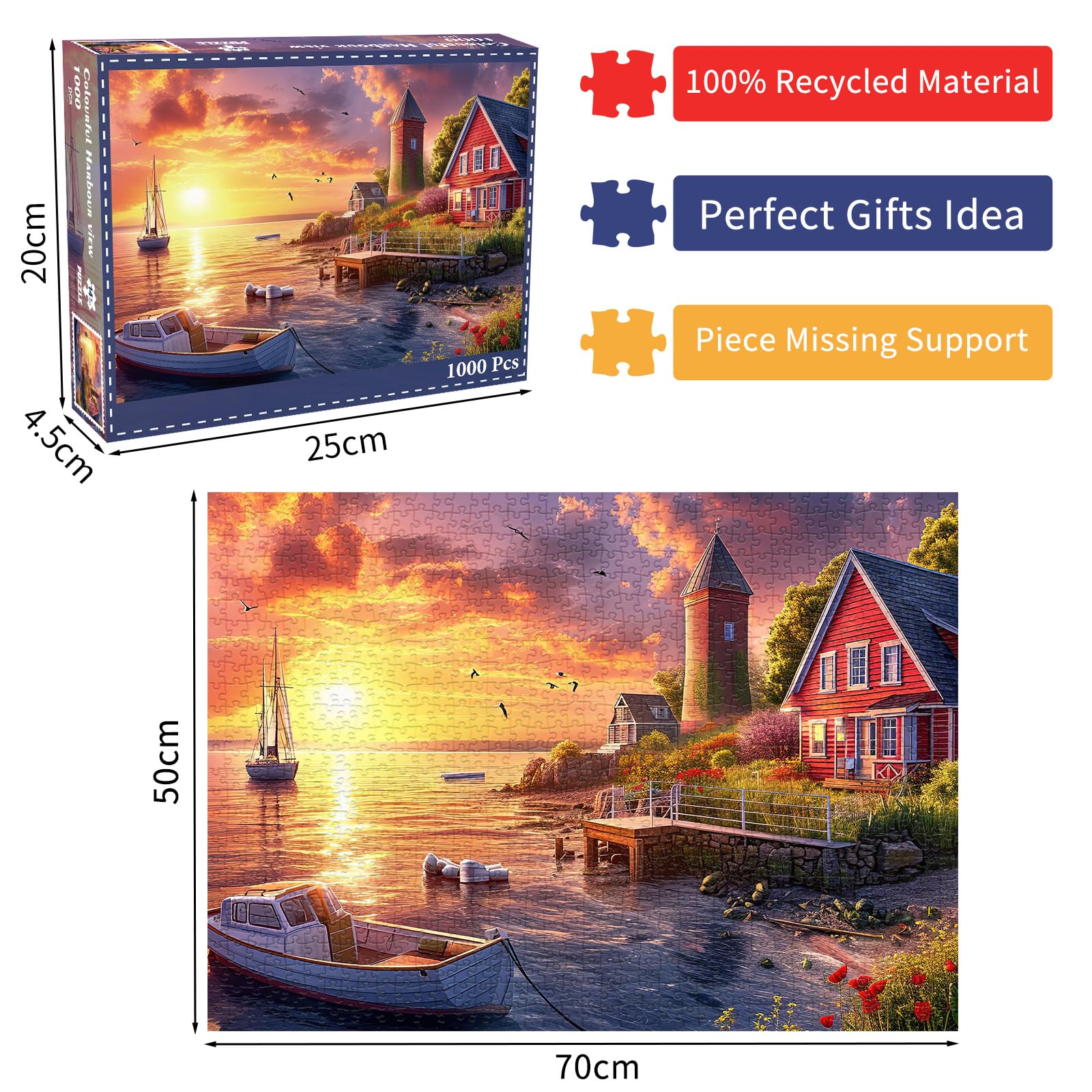 Puzzle per adulti, 1000 pezzi, interlock perfettamente lettera sul retro, senza polvere, decorazione per la casa, festa di compleanno, giocattolo per uomini, donne, anziani, anziani, poster 1:1 (vista