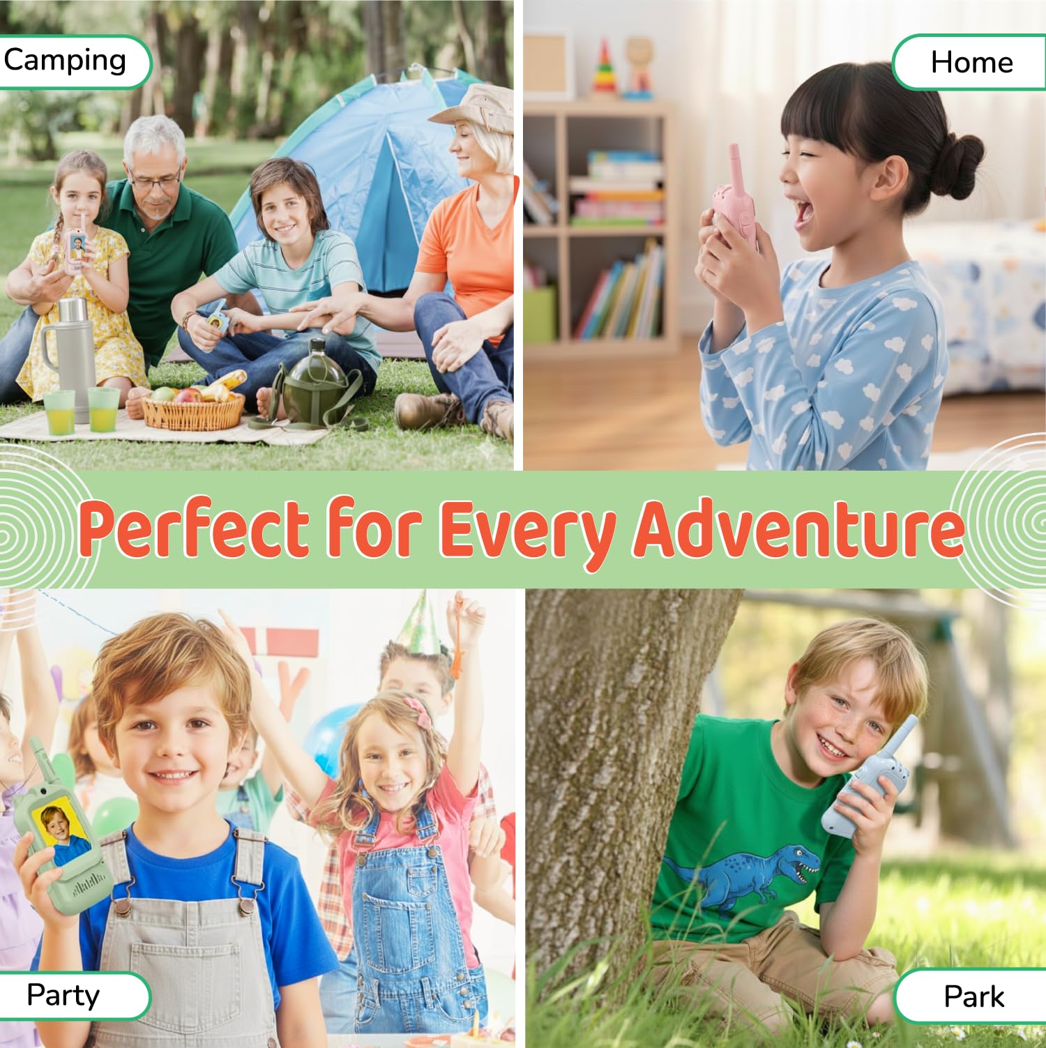 LEENK Kids Video Walkie Talkies 2 Pack, Rechargeable Video Intercom Handheld, Indoor & Outdoor Range, Easy Use for Ages 3-12 - Image 4