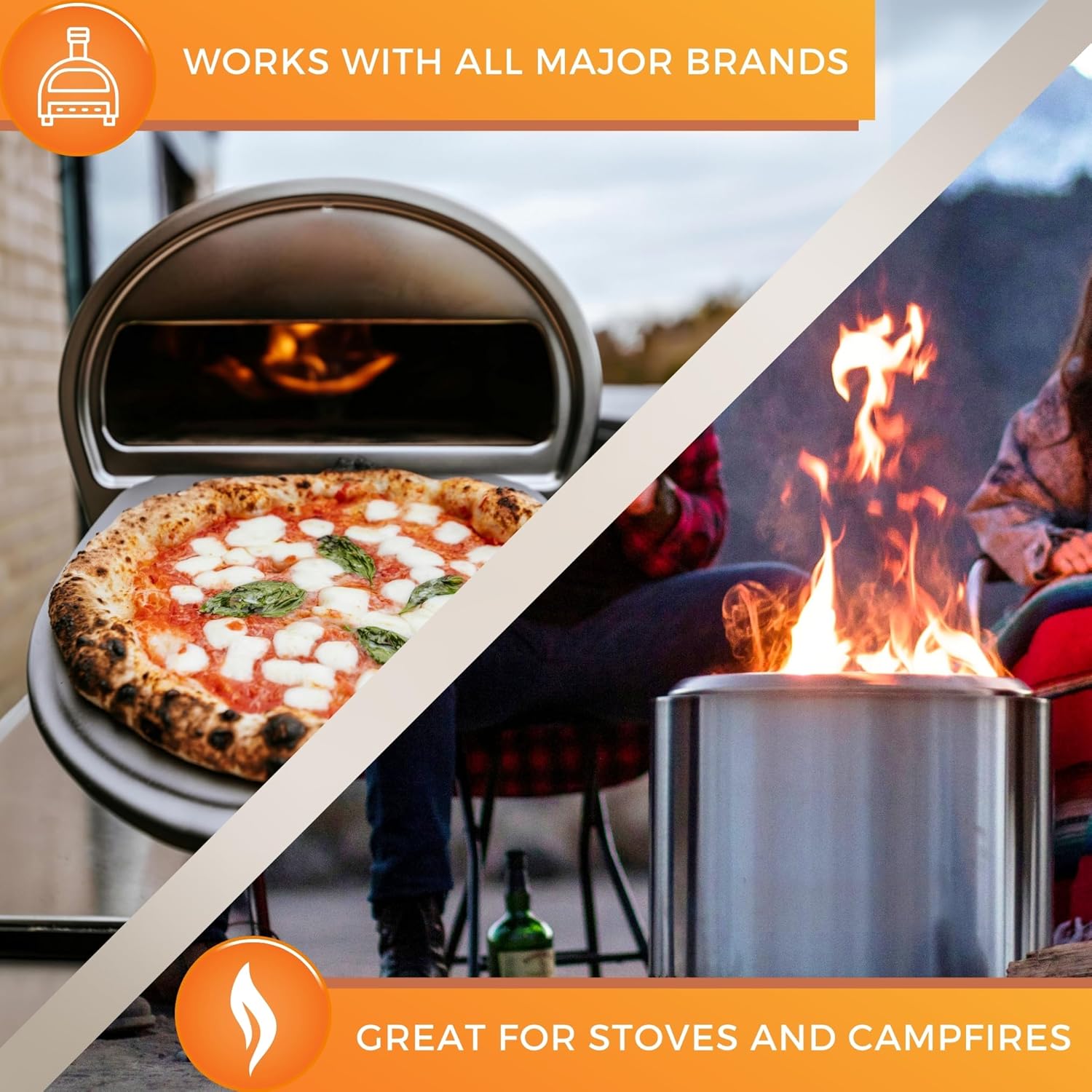 KABIN Tasty Timber - 13 LBS Kiln-Dried Oak Minis for Pizza Ovens & More - Made in USA, All-Natural Hardwood, Perfectly Sized, Sustainably Sourced Fuel