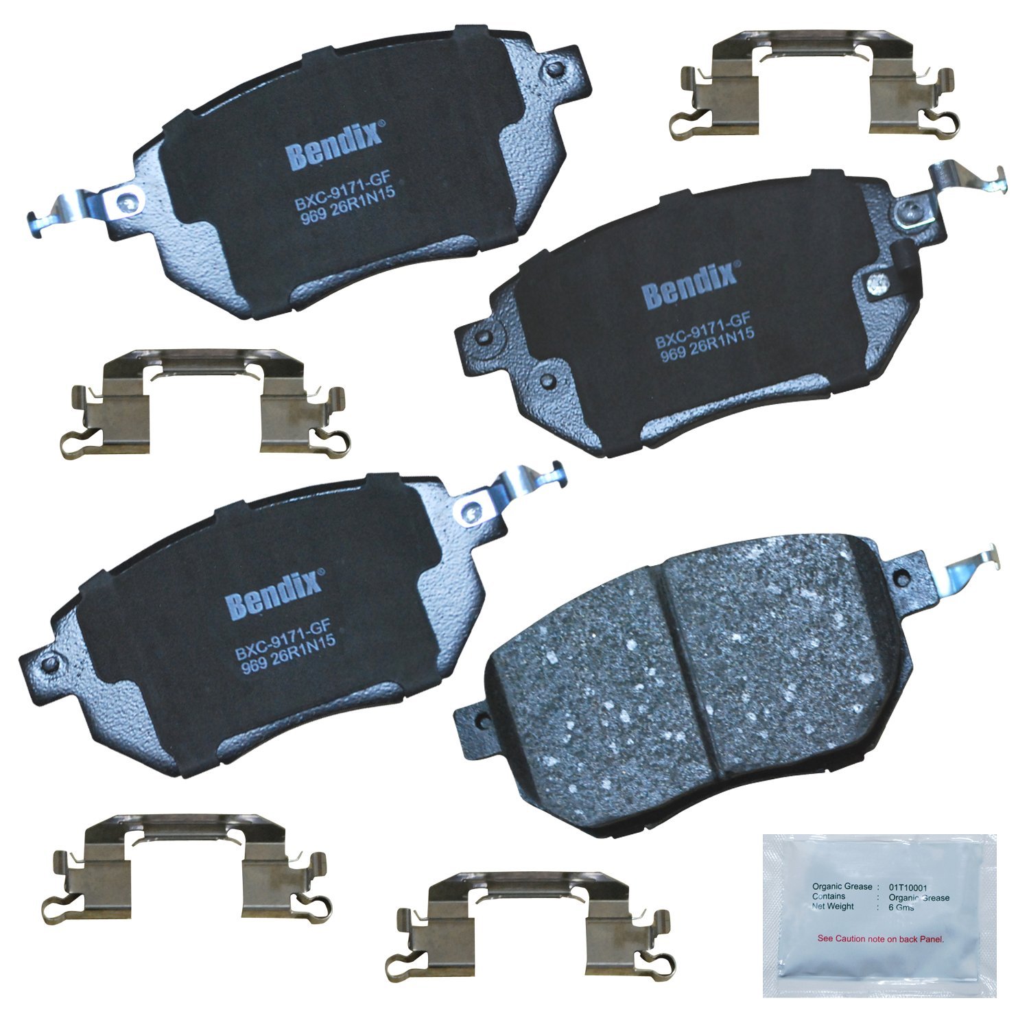 Bendix Priority1 CFC969 Ceramic Front Brake Pads for INFINITI FX35 2006-2003, FX45 2006-2003, Nissan Altima 2006-2005, Maxima 2008-2004, Murano 2012-