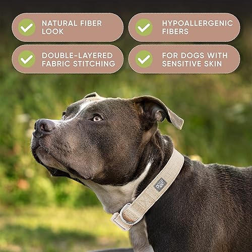 Miniatura 5 de DCSP Pets - Collar de perro  Collar de perro resistente para perros pequeños, medianos y grandes  Tela natural ecológica  Duradero y agradable al