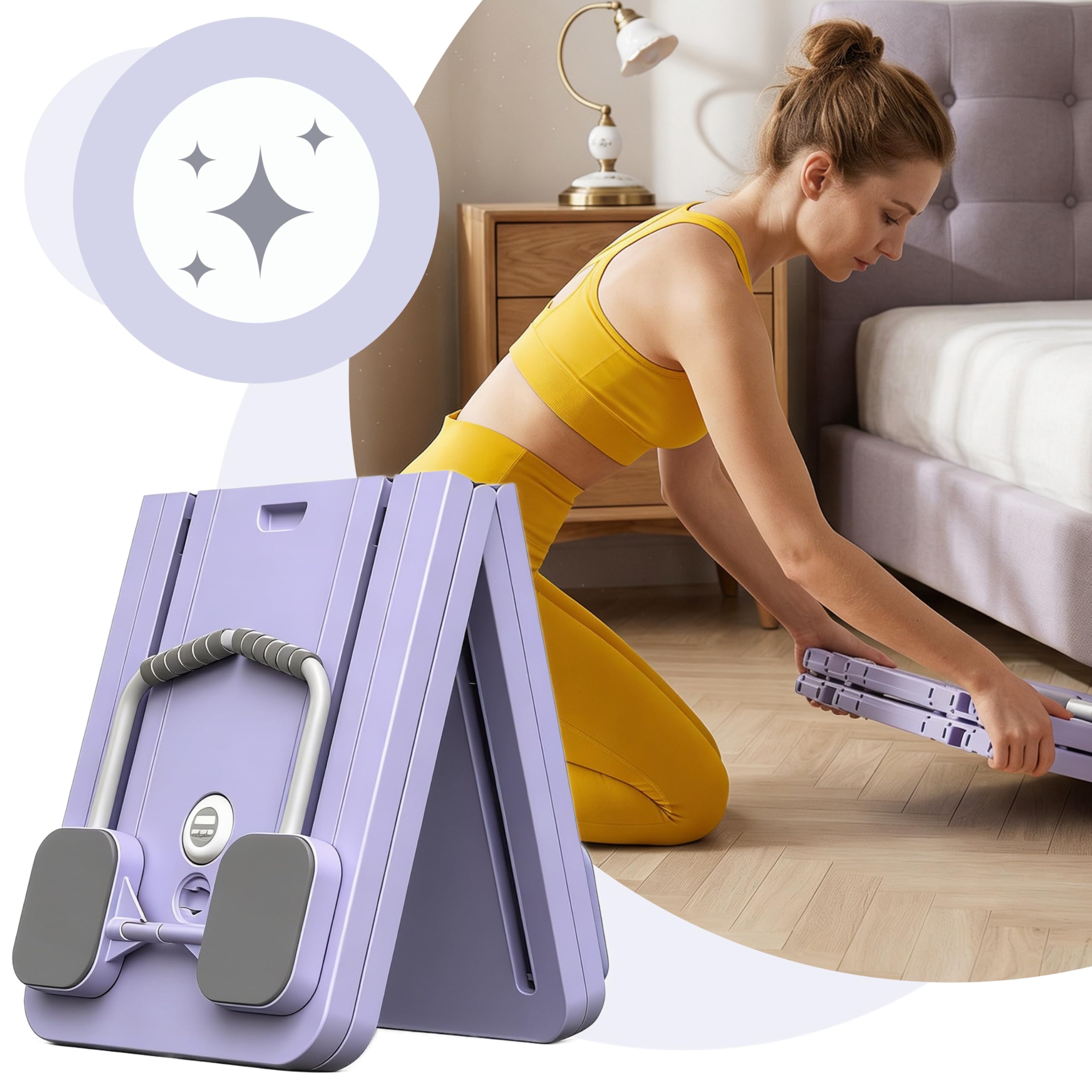 Retoo Pilates Board Für Zuhause Klappbar 8-in-1 – Multifunktionaler Pilates Reformer Mit Widerstandsbändern, Bauchtrainer, Push-Up Griffen & Kniepolstern Für Ganzkörper Core Training, Heimsport
