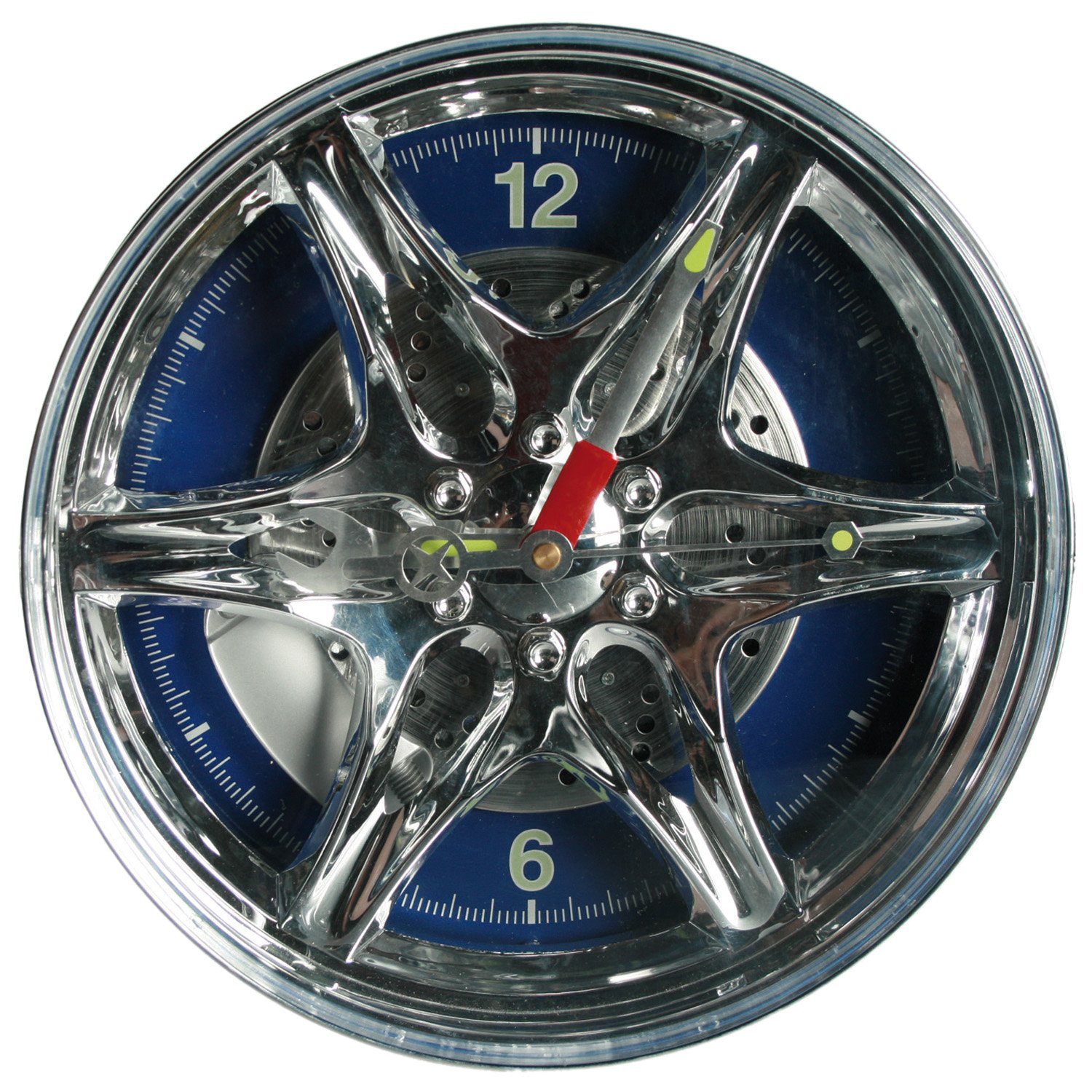 Horloge murale jante LED bleue haut de gamme pour intérieur stylé