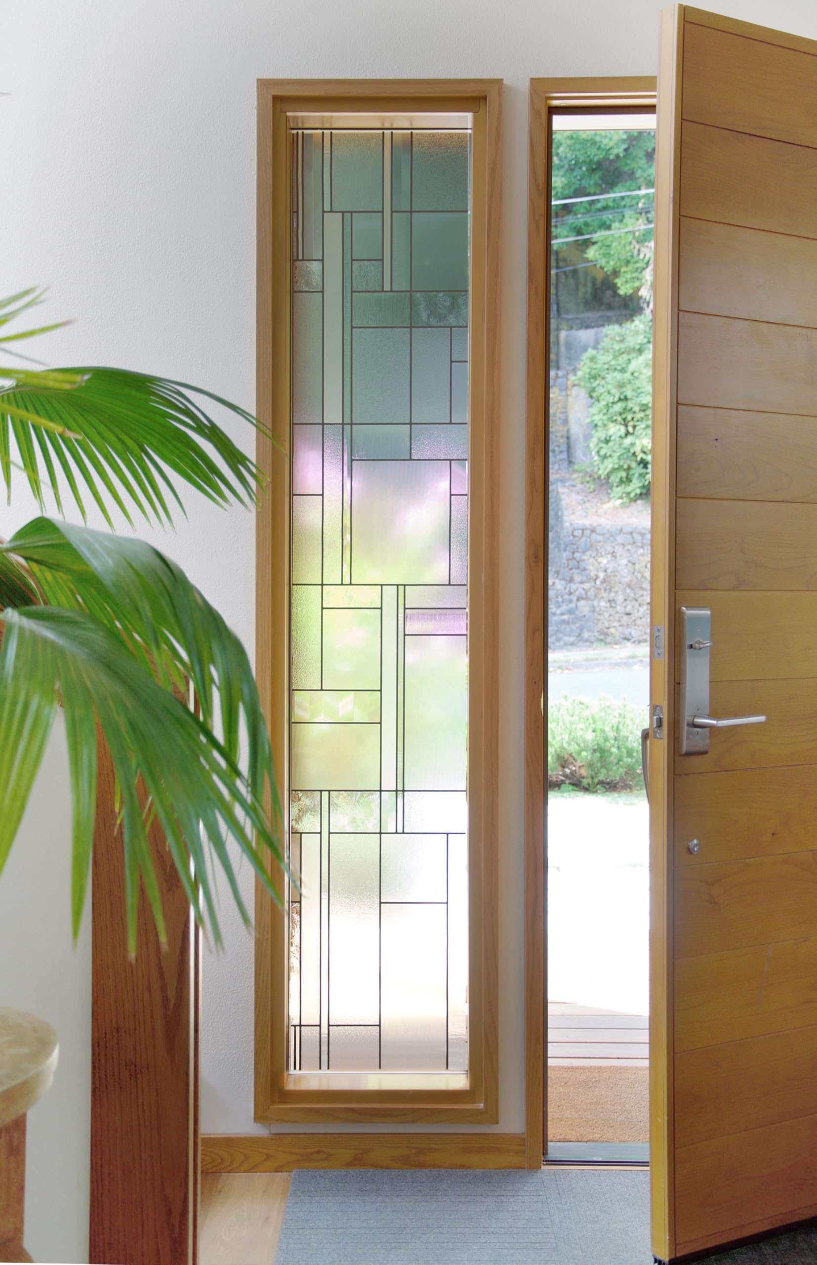 Artscape Skyline 36 x 72 Inch Window Film, Made in USA – Provides Privacy, Non-Adhesive, Textured Leaded Glass Pattern, UV Protection, Easy to Apply and Removable