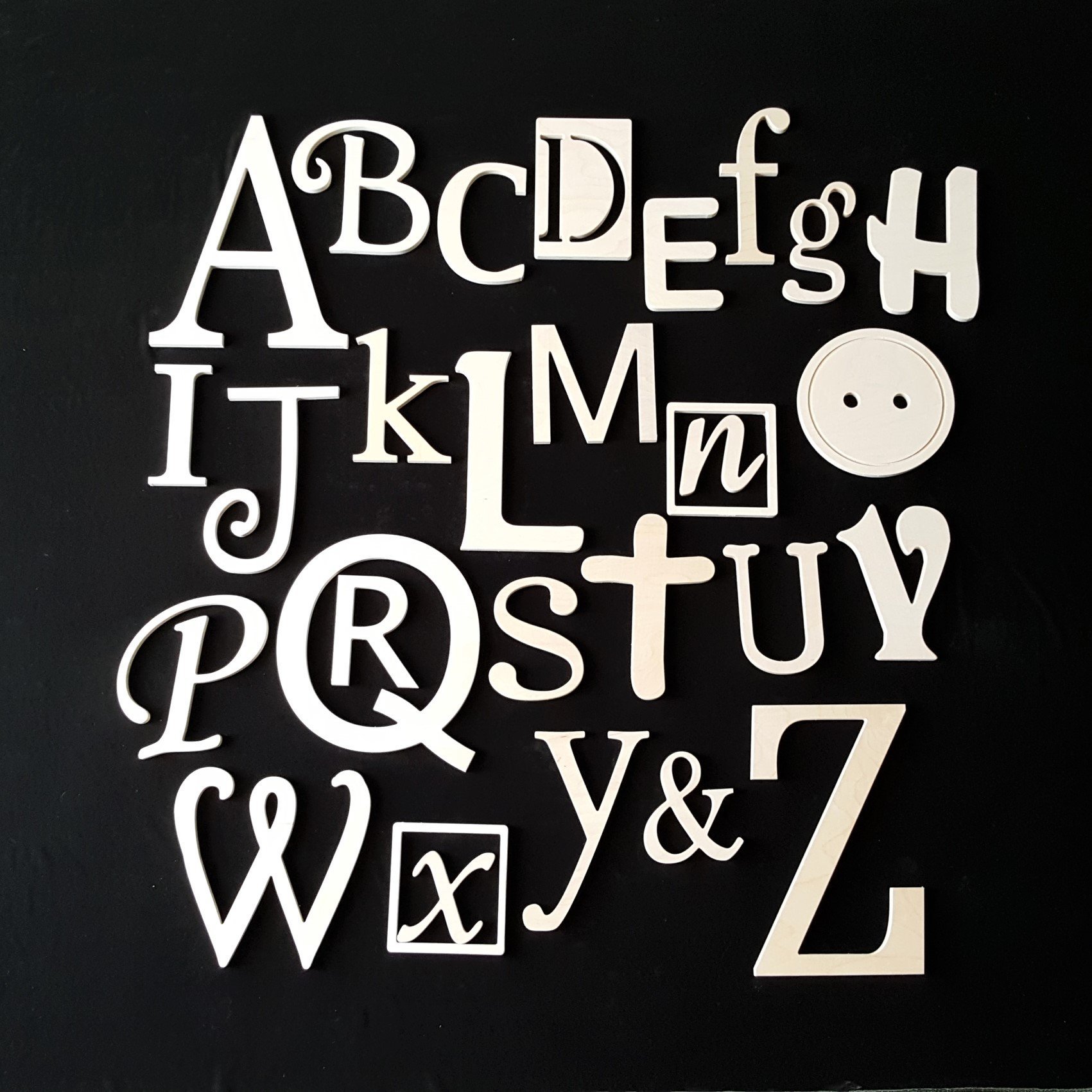 Nursery Alphabet Wall Decor, Wooden Alphabet Letters Set, X-large, Wall Hanging, Nursery Decor, Alphabet Wall, ABC Wall, Mixed, Unpainted Letters