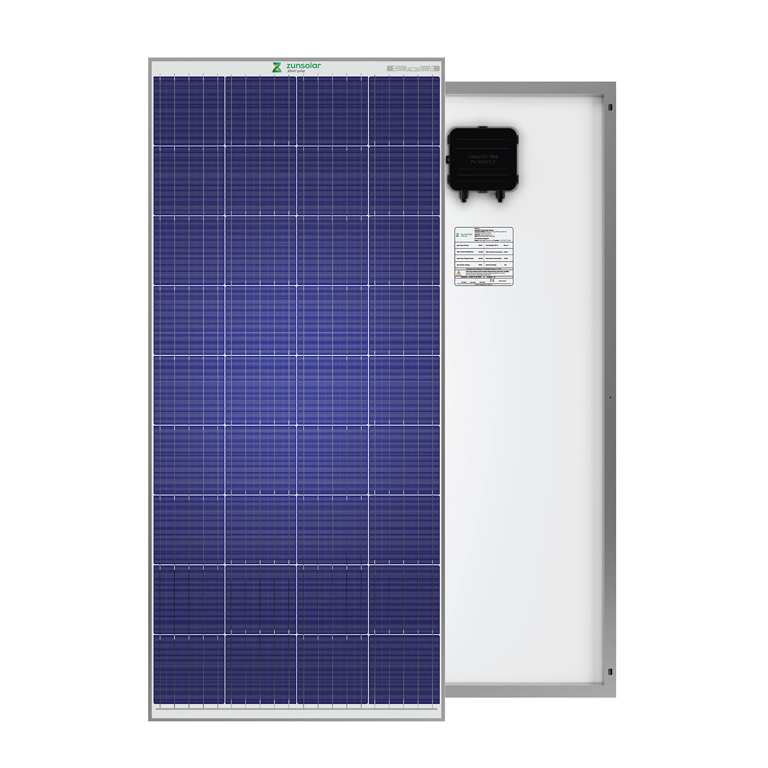 ZunSolar 165 Watt 12 Volt Polycrystalline Carat 24 ZR Series Solar Panel