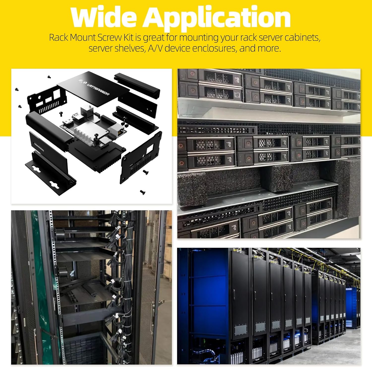 84Pcs Snap-in Cage Nuts Assortment Kit, M4 M5 M6 M8 M10 M12 Carbon Steel Zinc Plated Metric Cage Nuts Clip-On Nuts, Rack Nuts, Rack Mount Clip Nuts for Shelve Cabinet, Black