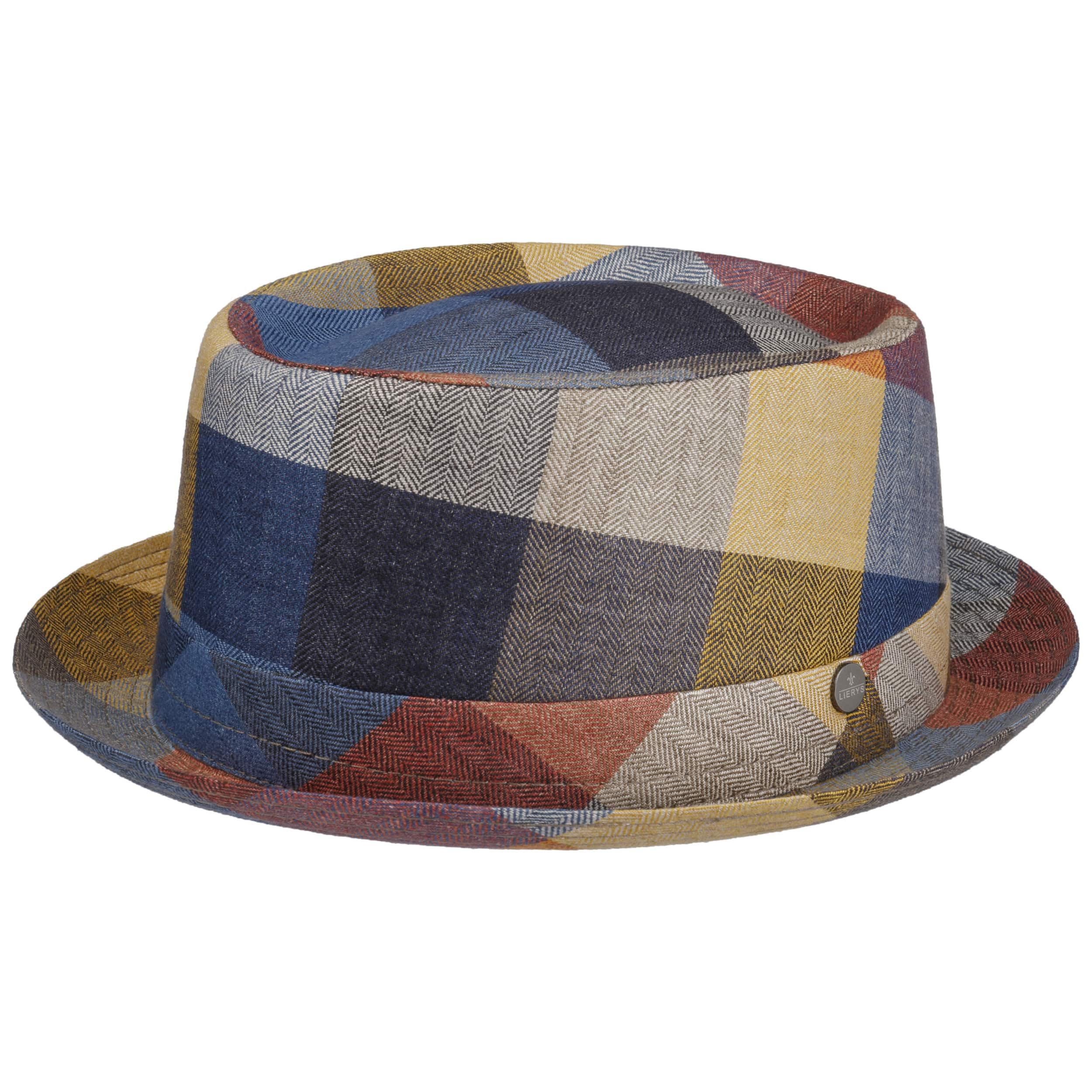 LIERYS Levente Pork Pie Hut kariert Made in Italy Herren Damen Sommer Winter