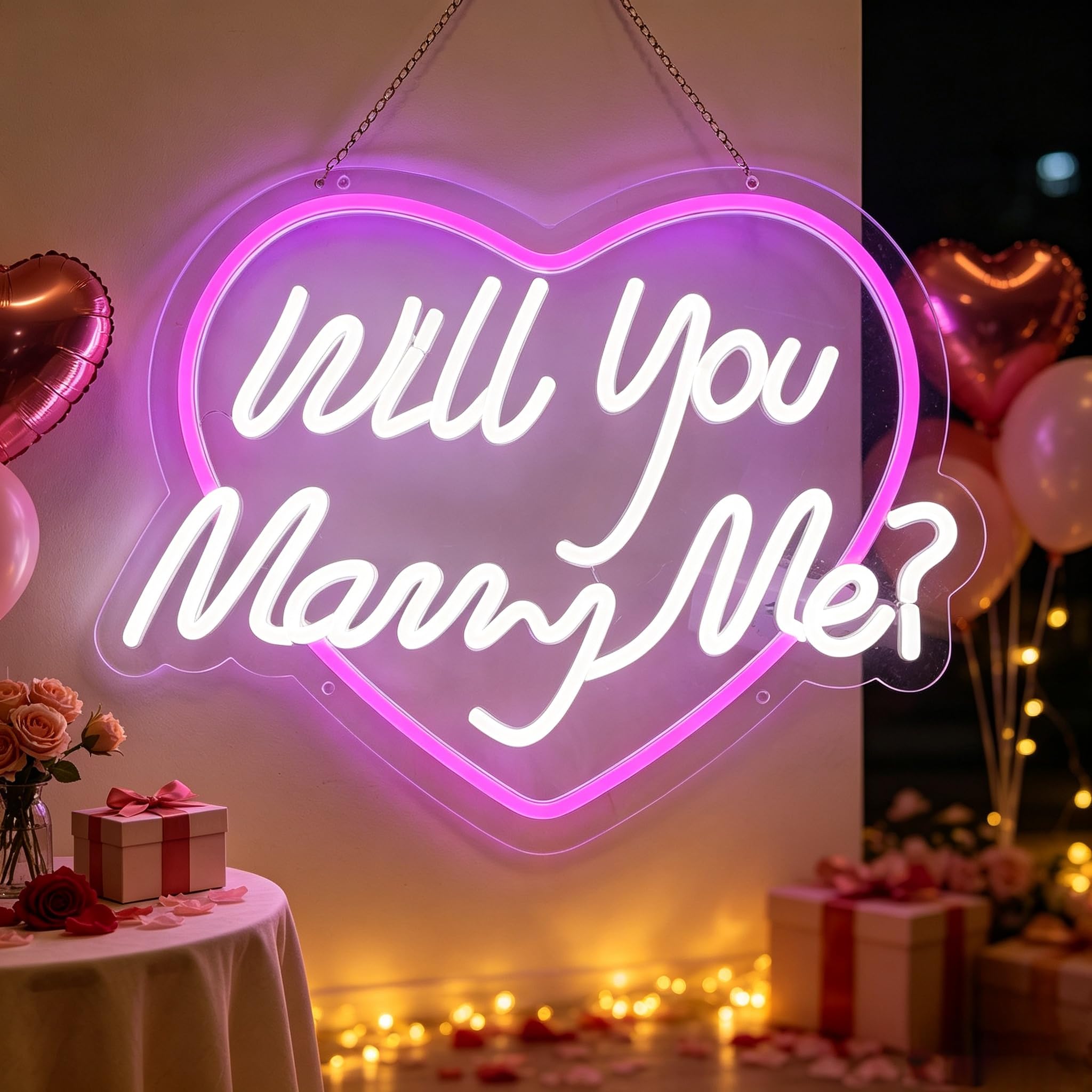 Insegna al neon a LED a forma di cuore, romantica luce con interruttore in linea, decorazione da parete personalizzata per matrimoni e anniversari