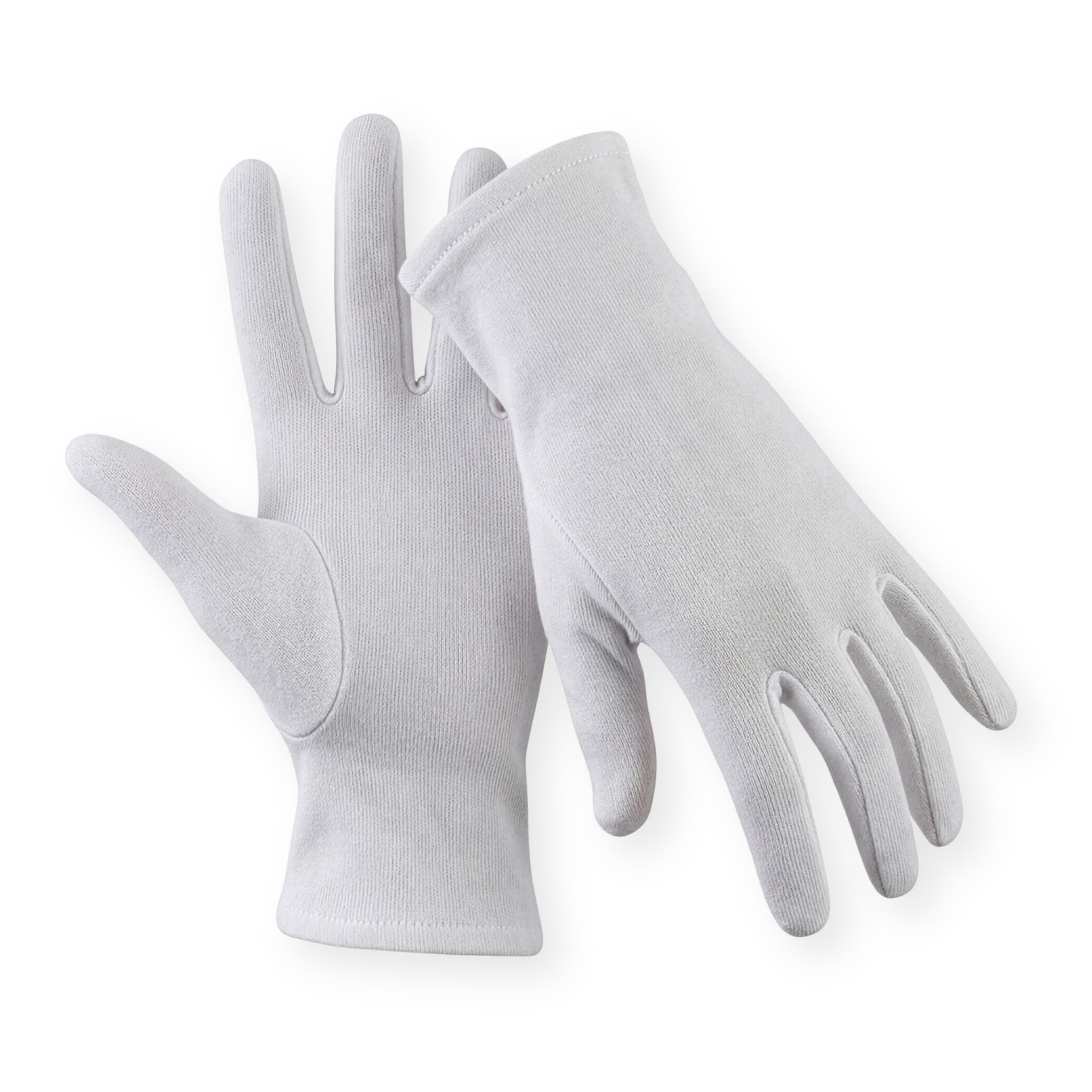 Medi-Inn+ 12 Paar Baumwoll Trikot Handschuhe Baumwollhandschuhe weiß gebleicht Trikothandschuhe Größe: X