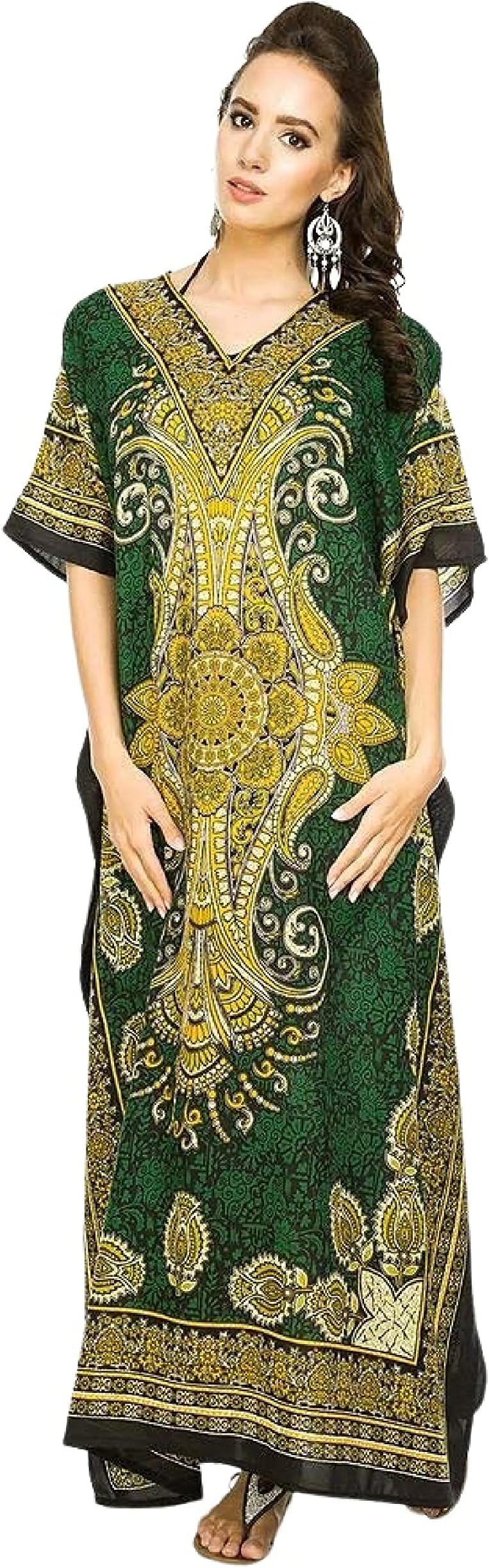 New Ladies Oversized Maxi Kimono Kaftan Tunic Kaftan Dress Free Size