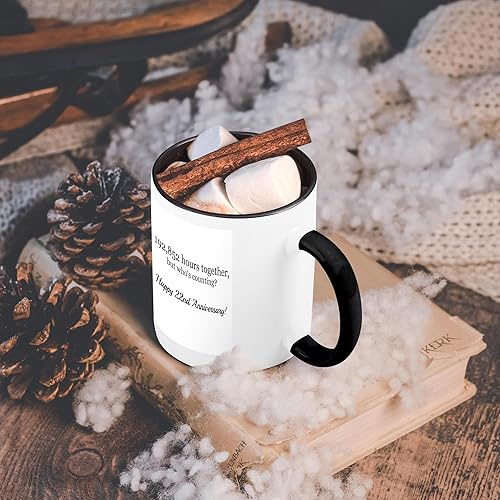 Miniatura 6 de 3dRose Happy 22Nd Anniversary-198852 Hours Together - Taza (1 unidad), color negro