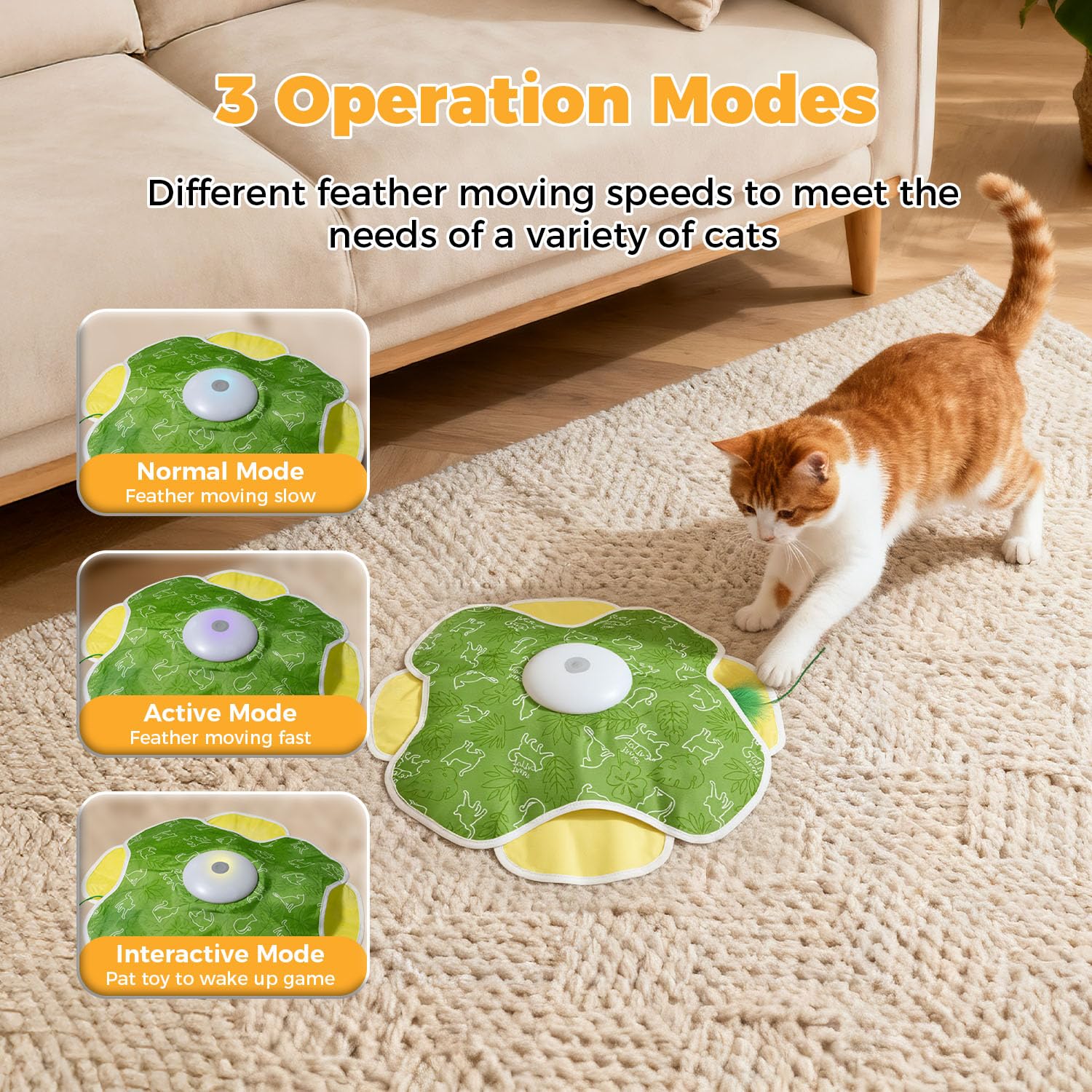Juguetes para gatos Hide and Seek, pluma móvil impredecible, juguete interactivo de varita para gatitos, juguete para gatos con carga automática, pateador de ejercicio interior para todas las