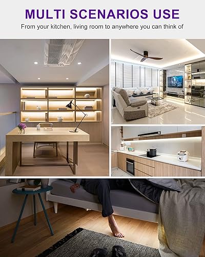 Miniatura 8 de HitLights Tira de luces LED blancas neutrales con certificación UL de alta densidad de 2835-164 pies 600 LED 4000K 44W CRI 90 900 lúmenesm 12V CC