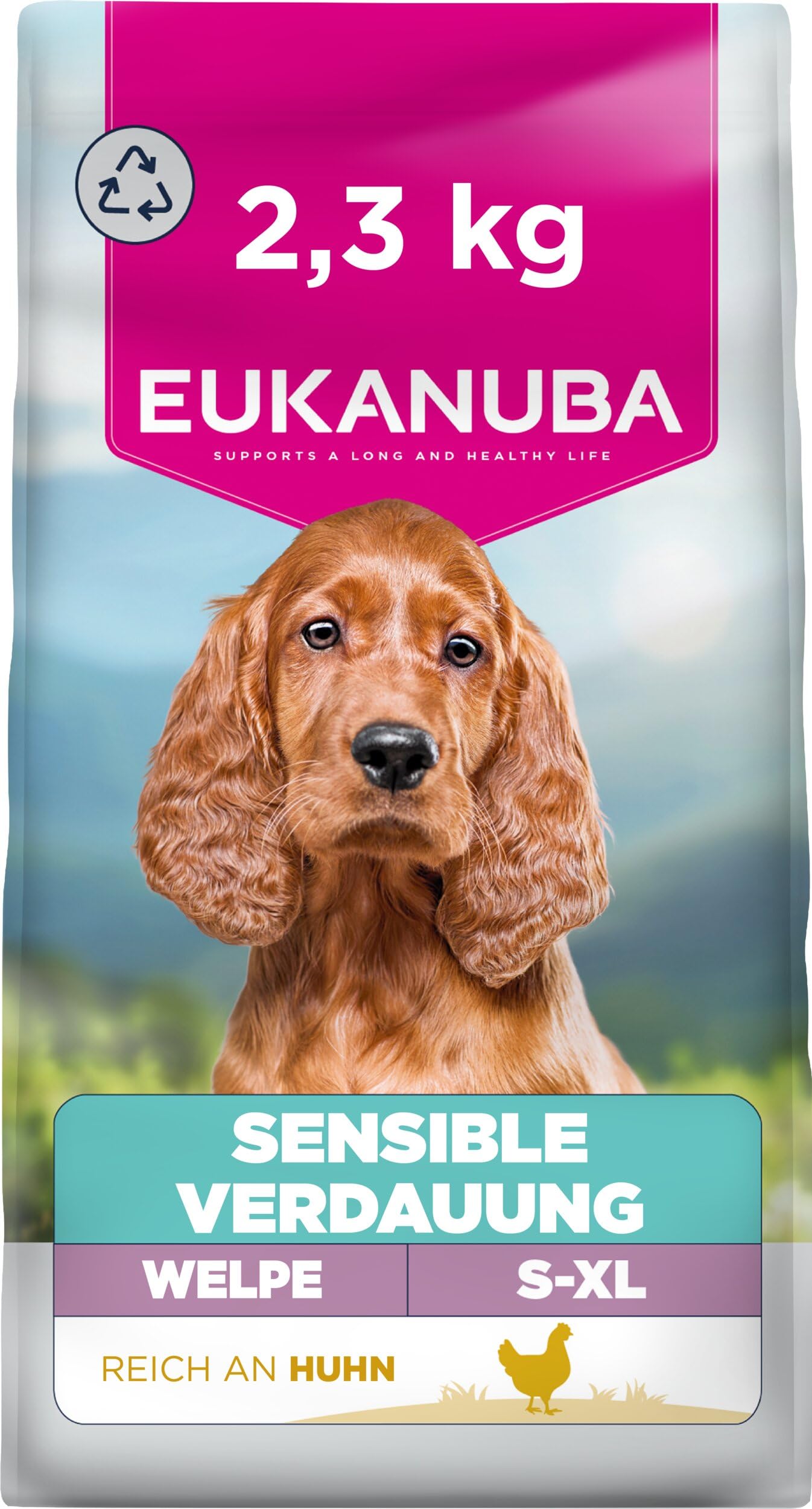 Eukanuba Sensitive Digestion Welpenfutter trocken mit Huhn & Reis, 2,3 kg