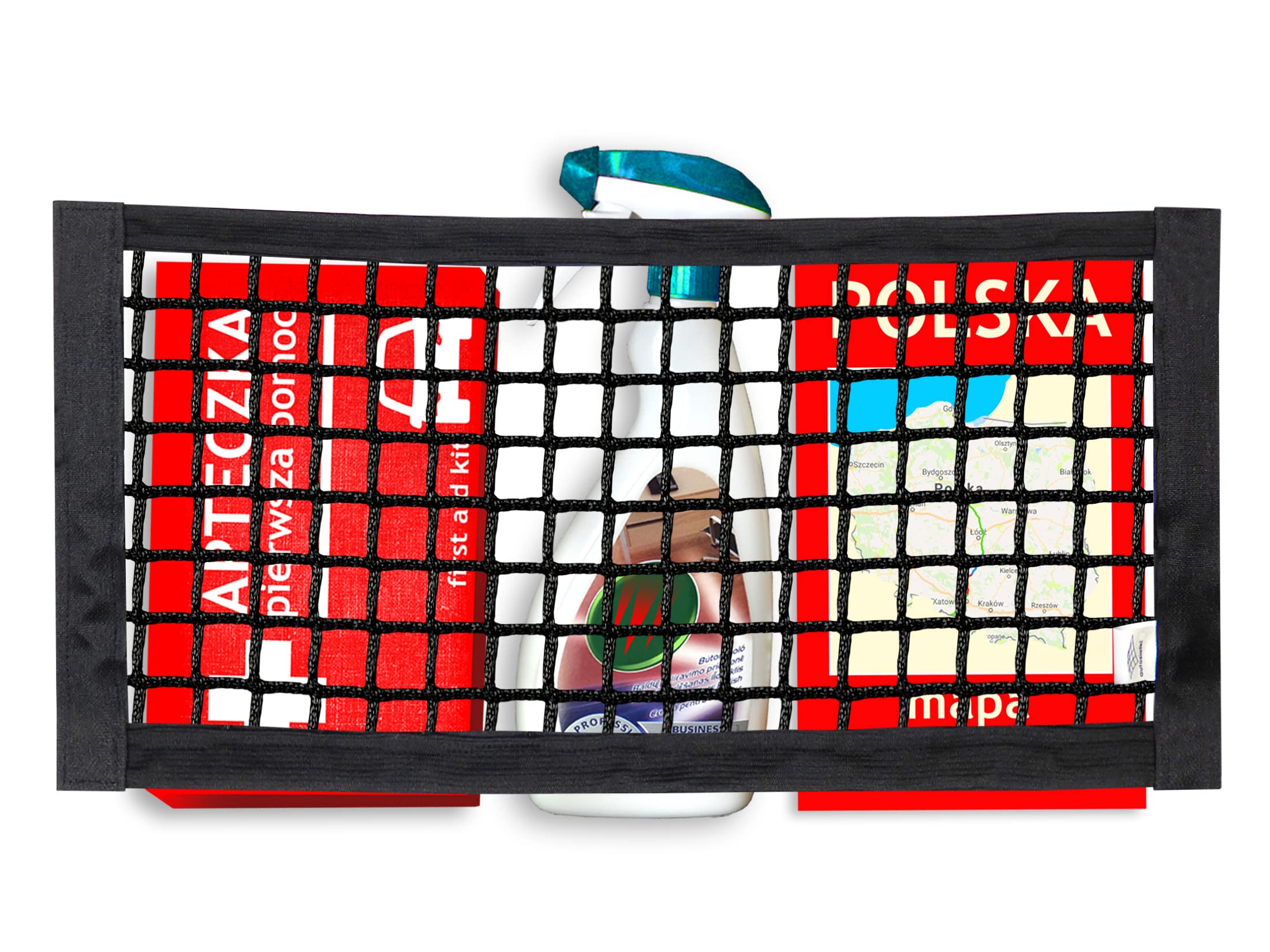 Sac en Filet de Coffre Universel avec Scratch, Sac de Rangement 20 cm x 40 cm, Voiture, Sac en Filet avec Bandes Scratch Solides pour Voiture, Coffre, Filet à Bagages, 2 pièces