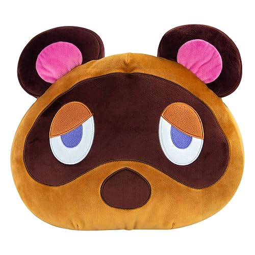 Nintendo Mocchi Mocchi Mega Animal Crossing Tom Nook Plüschtier 40 cm, Nintendo Schlafzimmerzubehör Merchandise, Animal Crossing Stofftier für Jungen und Mädchen, Kuscheliges Kissen, 3 Jahren + - Tom Nook Mocchi