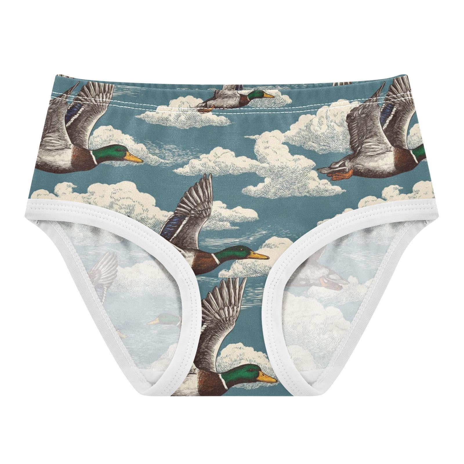 Wusikd Flying Mallard Duck Cloud Girls Underwear Cotton Girls Briefs Soft Toddler Underwear 2T