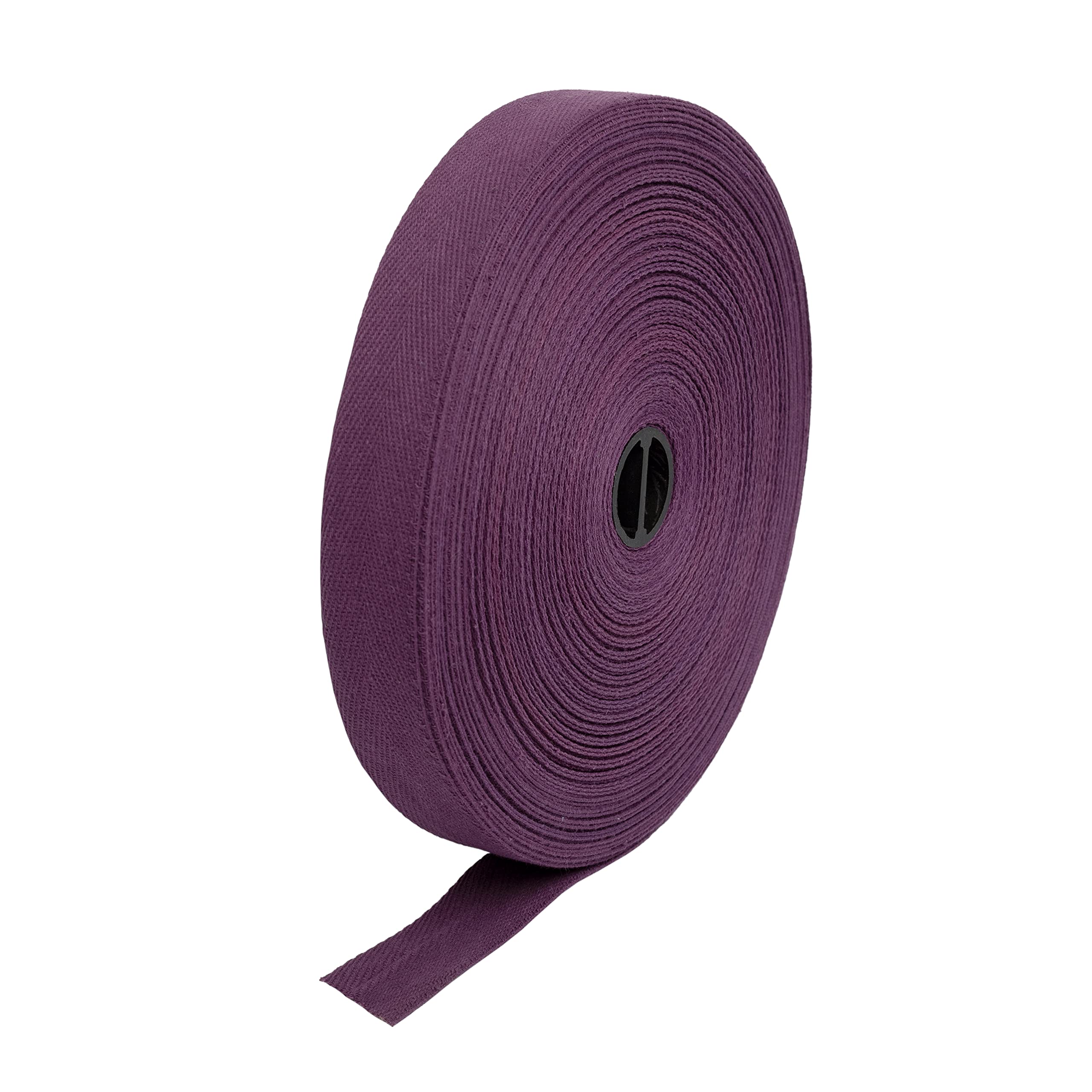 Kraftz 100% Cotton Bias Binding Tape 50m | Cotton Tape for Bunting with Herringbone Pattern Weaving | Perfect for Crafts or Dressmaking (25mm, Wine/Purple)