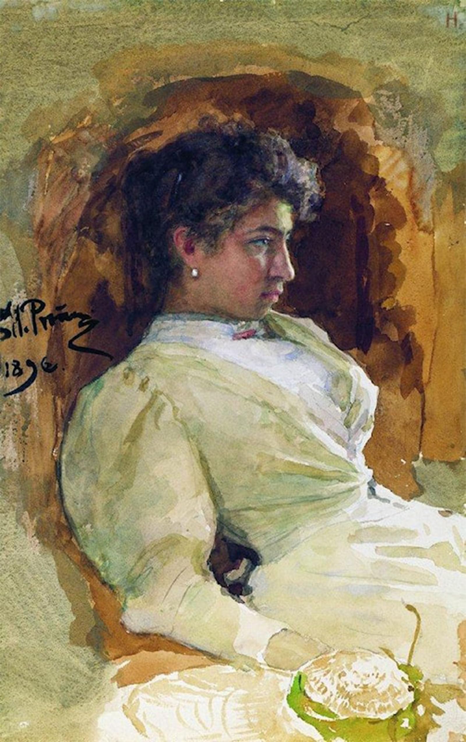 ARTXLXXBN Famous Art Print Poster Vintage Wall Art Portrait of Nadezhda Repina by Il'ya Repin Canvas Art Poster for Home Decor 60x90cm