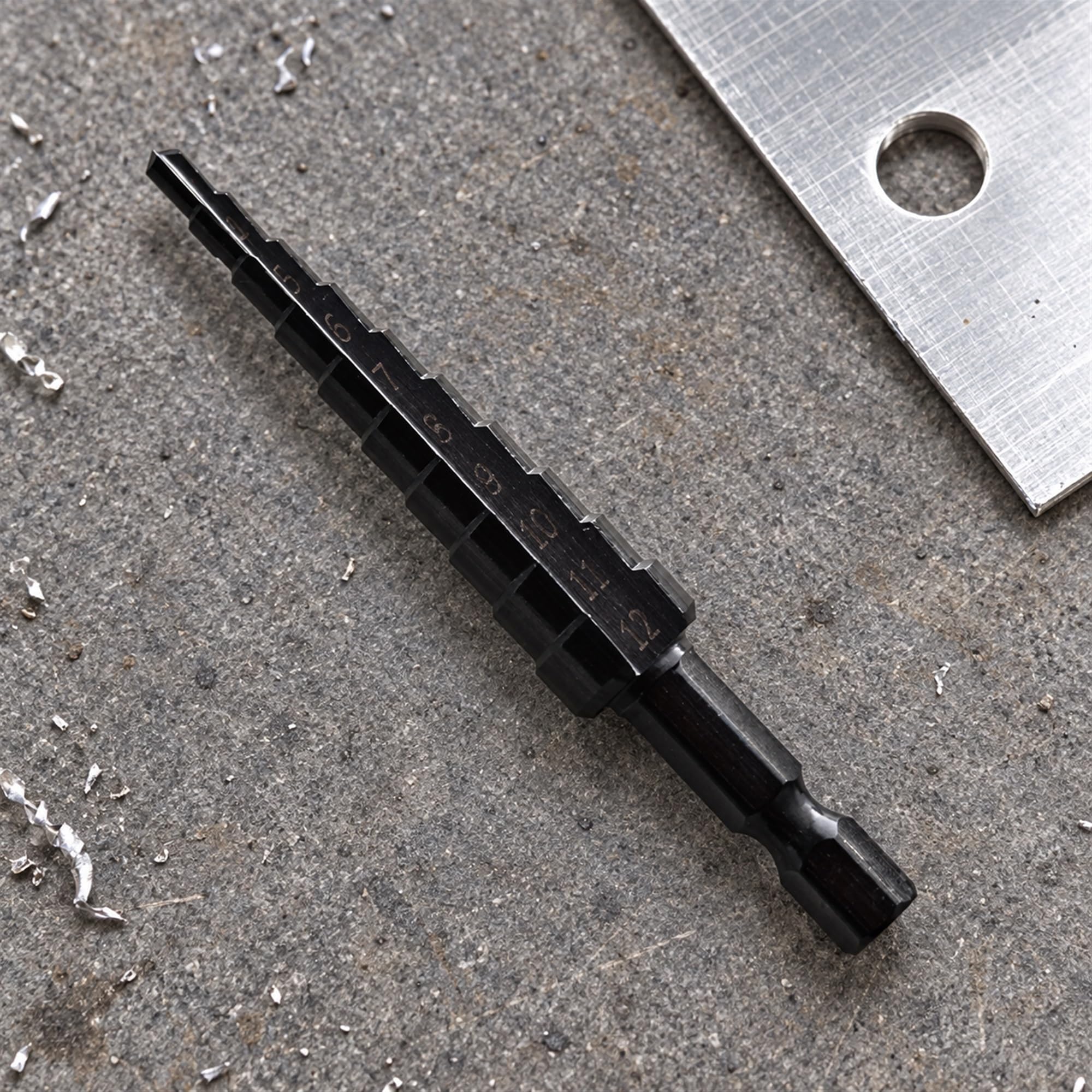 HSS Step Drill Bit, Stepped Hole Making Tool for Metalworking, Installation Projects and Repairs in Home Workshops