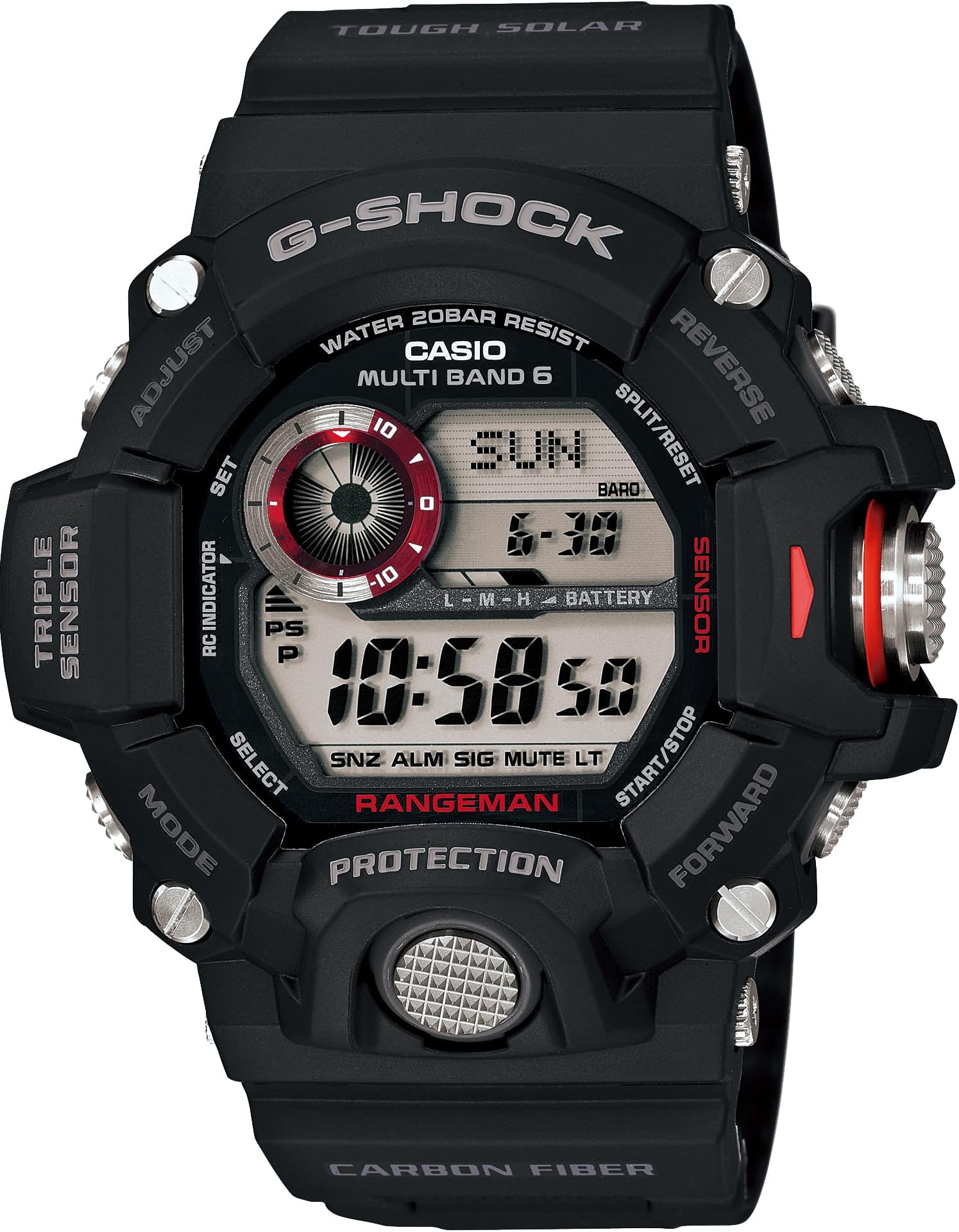 Casio Men's GW-9400J-1JF G-Shock Digital G Rangeman Series Multiband 6, Black Watch