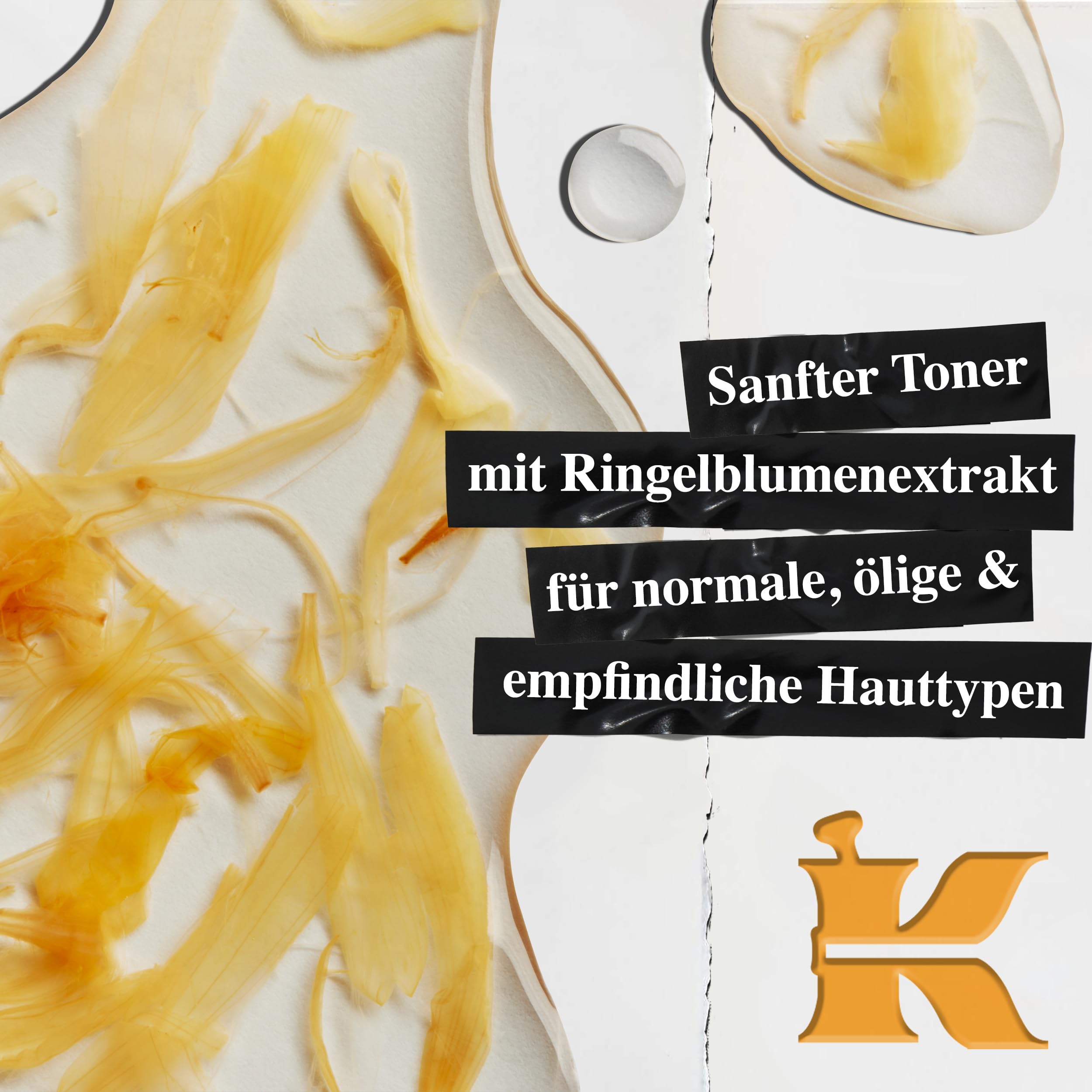KIEHL'S Calendula Herbal Extract Toner, alkoholfreies Gesichtswasser auf Basis von Ringelblumen, für normale bis fettige Haut, hautberuhigend