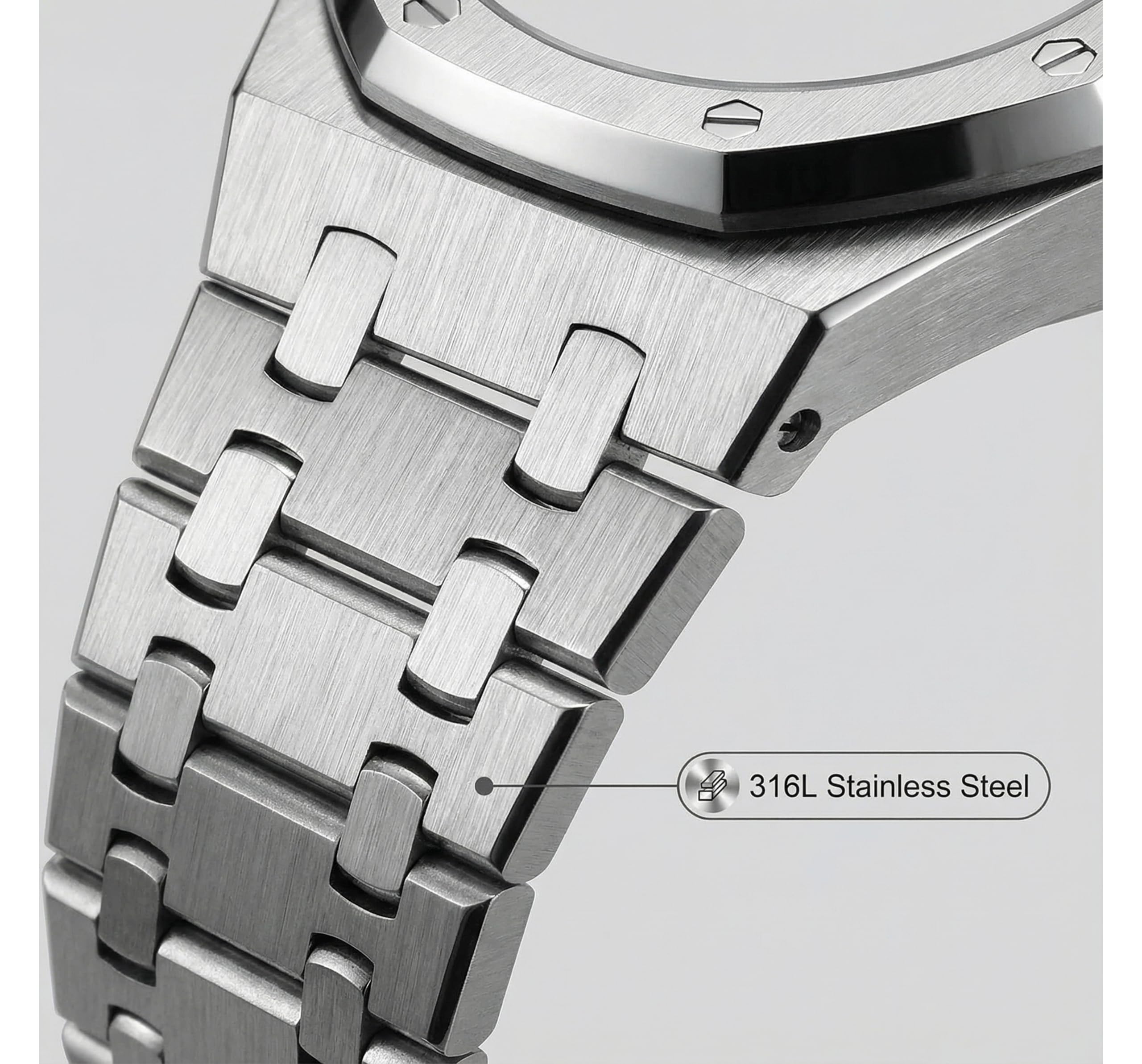 Zamienna bransoletka do zegarka 316L ze stali nierdzewnej kompatybilna z Casio G-Shock GA-2100 / GA-2110
