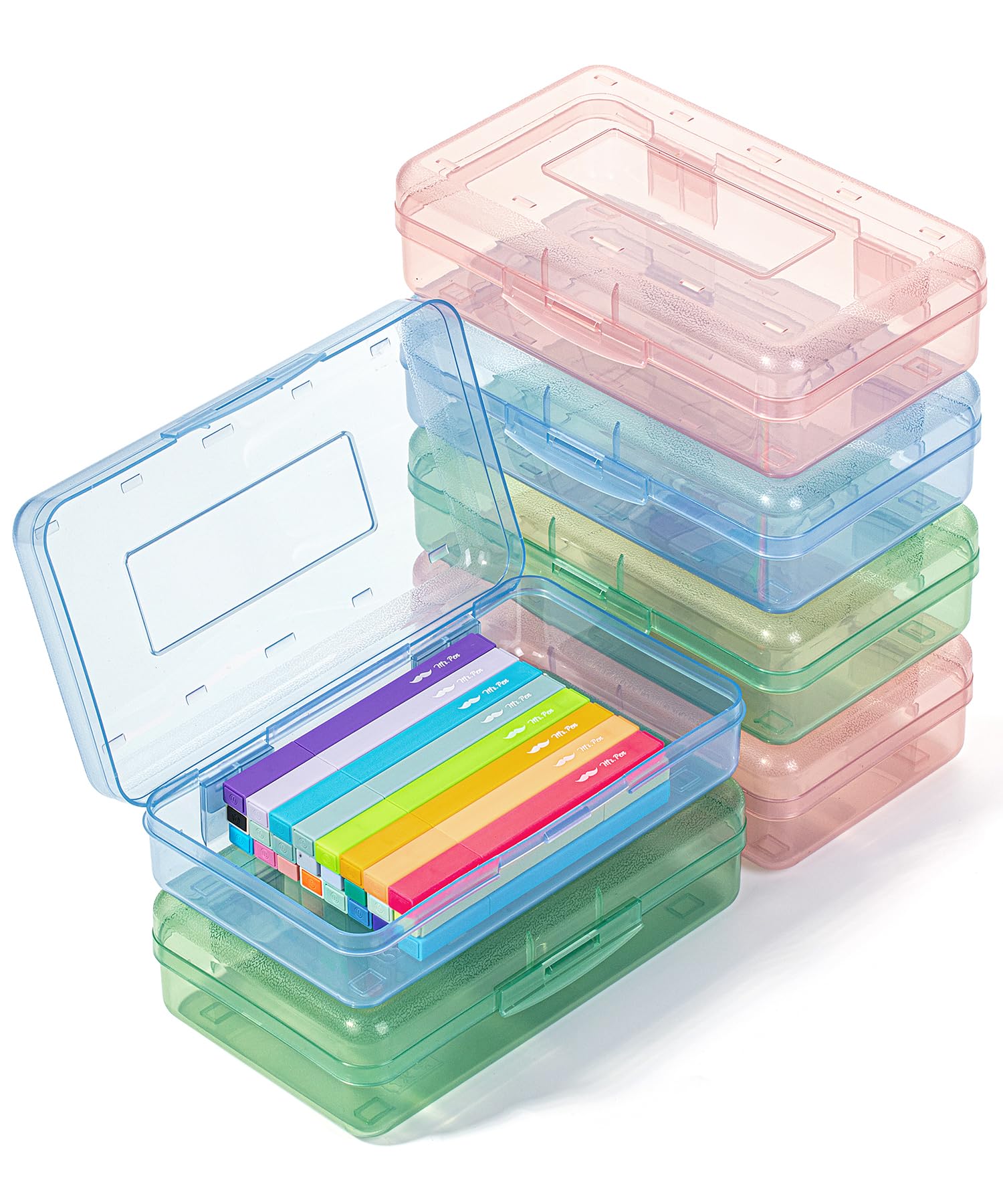 Mr. Pen- Plastic Pencil Case Box, 6 Pack