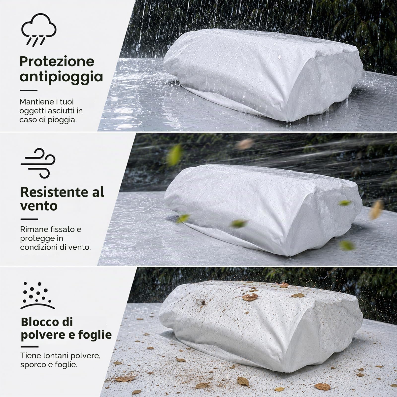 Copertura del condizionatore d'aria RV - Camper Trailer AC Protezione antipolvere , impermeabile compatibile con Dometic Brisk II, Coleman Mach I, II, III, Mach 3 Plusc, 39 "Lx26" W