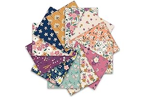Whaline 12Pcs Vintage Fabric Bundles for Quilting
