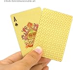 EAY Cartes à jouer Waterproof de luxe 24K Gold Diamond Foil Poker Carta Cartes de jeu d'or, Deck de cartes en plastique Cartes de jouer imperméables