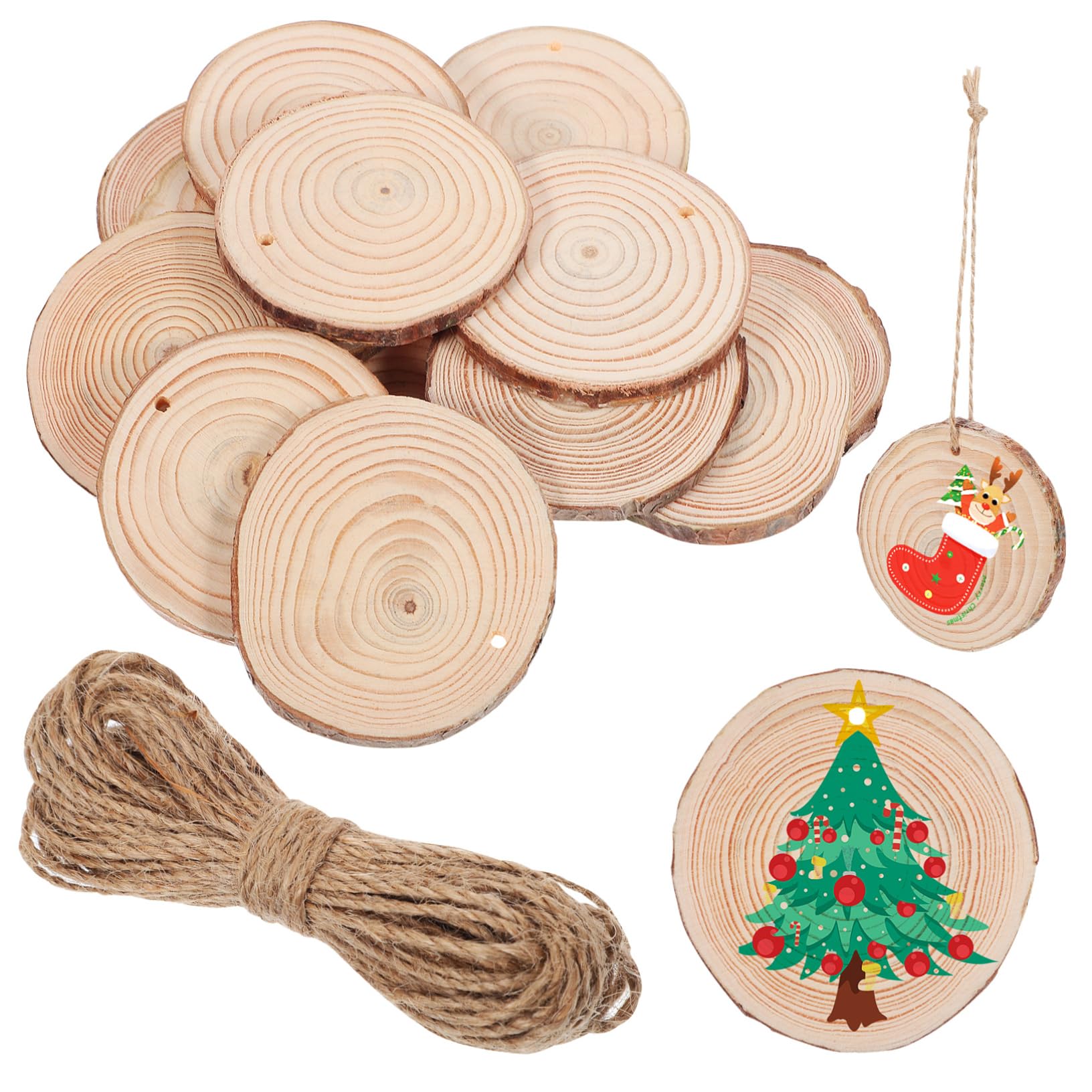 Housoutil 50stücke Naturholzscheiben Zum Basteln Ungebohrte Runde Holzscheiben Unbemalte Holzscheiben Für Handwerk Diy-projekte Holzornamente Zum Bemalen