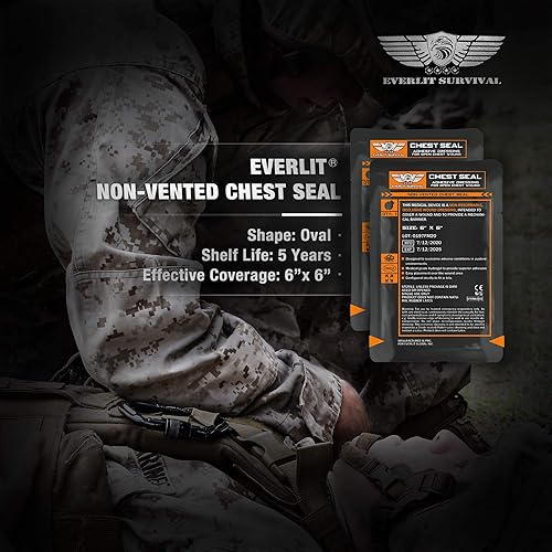 Miniatura 9 de EVERLIT Kit avanzado de trauma de emergencia, torniquete CAT GEN-7 Mil-Spec bolsa de nailon cortado con láser con férula de 36 pulgadas, táctica de