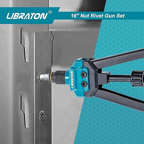 Miniatura 4 de LIBRATON Mandril de pistola de tuerca remachable y pieza de nariz para pistola de remache de tuerca (M8)