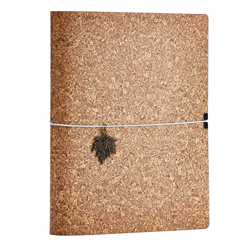 ZEEYUAN Scrapbook, Memory Scrapbooking Leaf Soft Leather Photo Album Family Photo Book Scrap Book Album (Light tan)