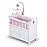 Badger Basket Wooden Toy Doll Bed with Storage, Mobile, and Bedding to Pretend and Play - Includes Wheels and Free Personalization Kit - White with Pink Gingham Fabric