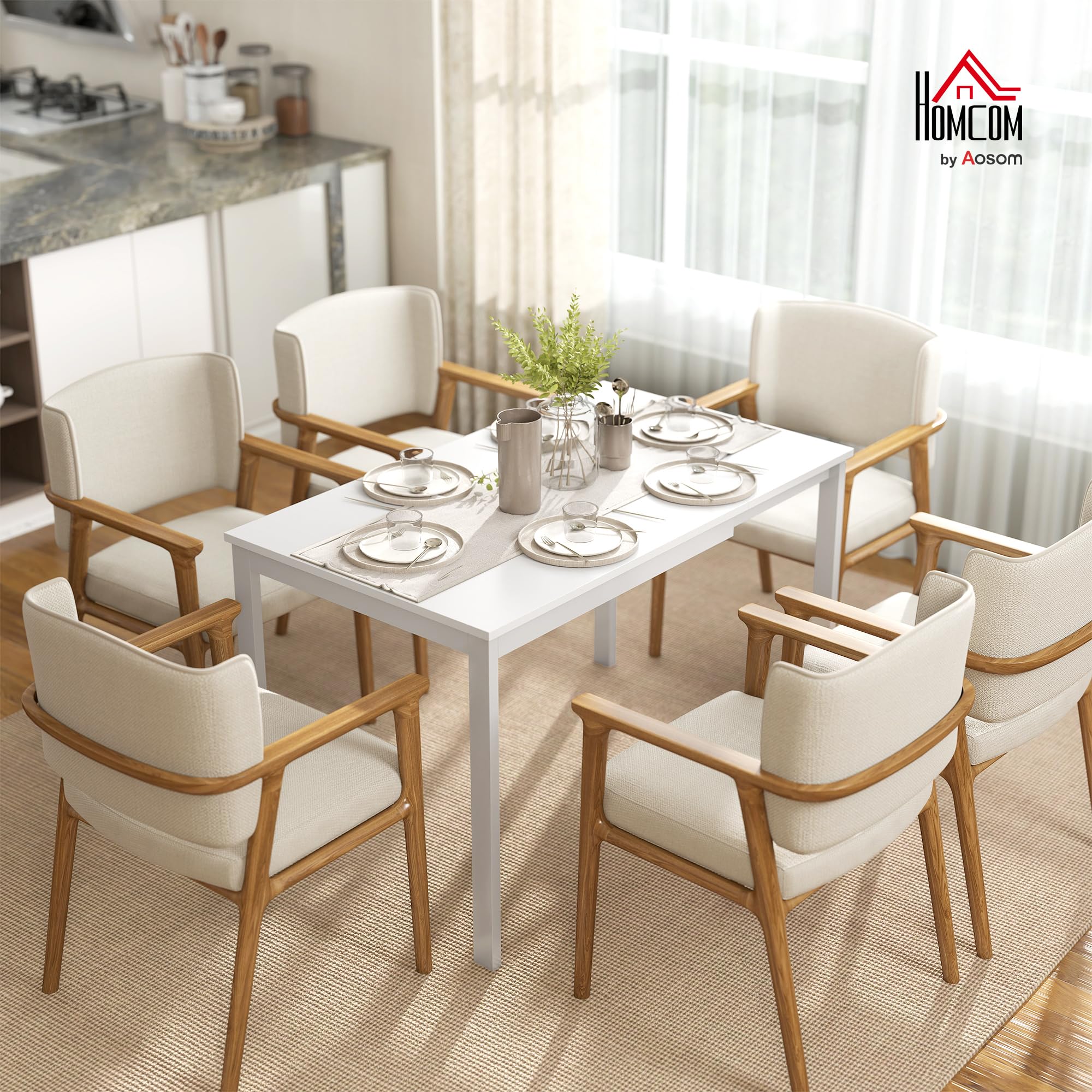 HOMCOM Esstisch Ausziehbar für 4-6 Personen 80/120 x 70 cm Weiß
