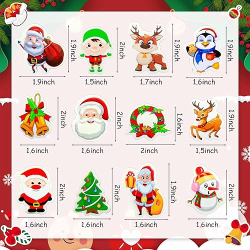 Miniatura 2 de Borradores de Navidad para niños, paquete de 24 gomas de borrar grandes con temática navideña, juguetes de regalo para premios de aula, recompensas