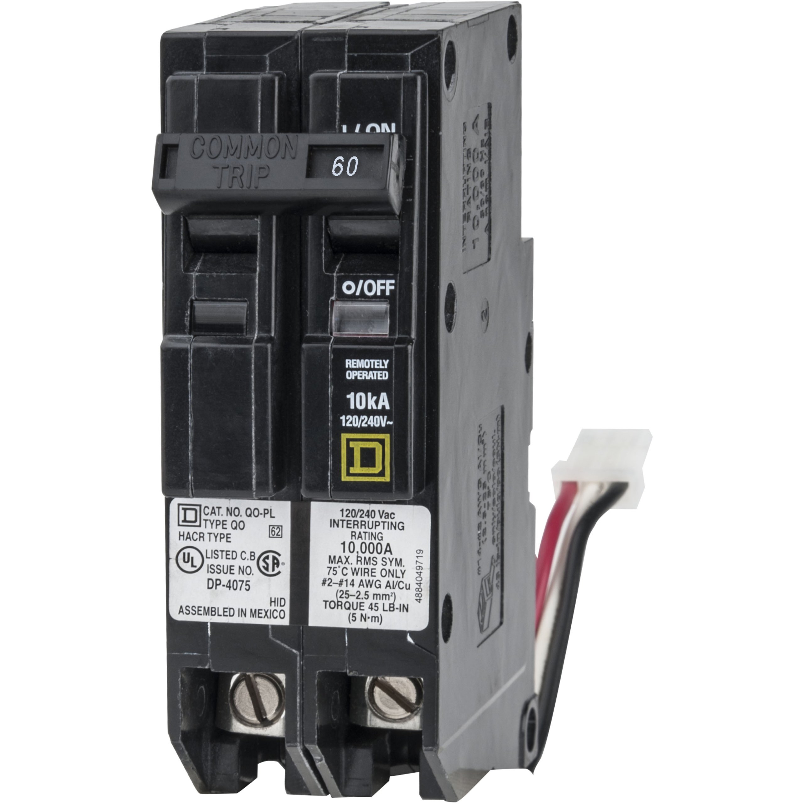 Square D - QO260PLILC QO ILC PowerLink Circuit Breaker 2-Pole, 120/240Vac, 60-Amp 10 kA AIR,Black