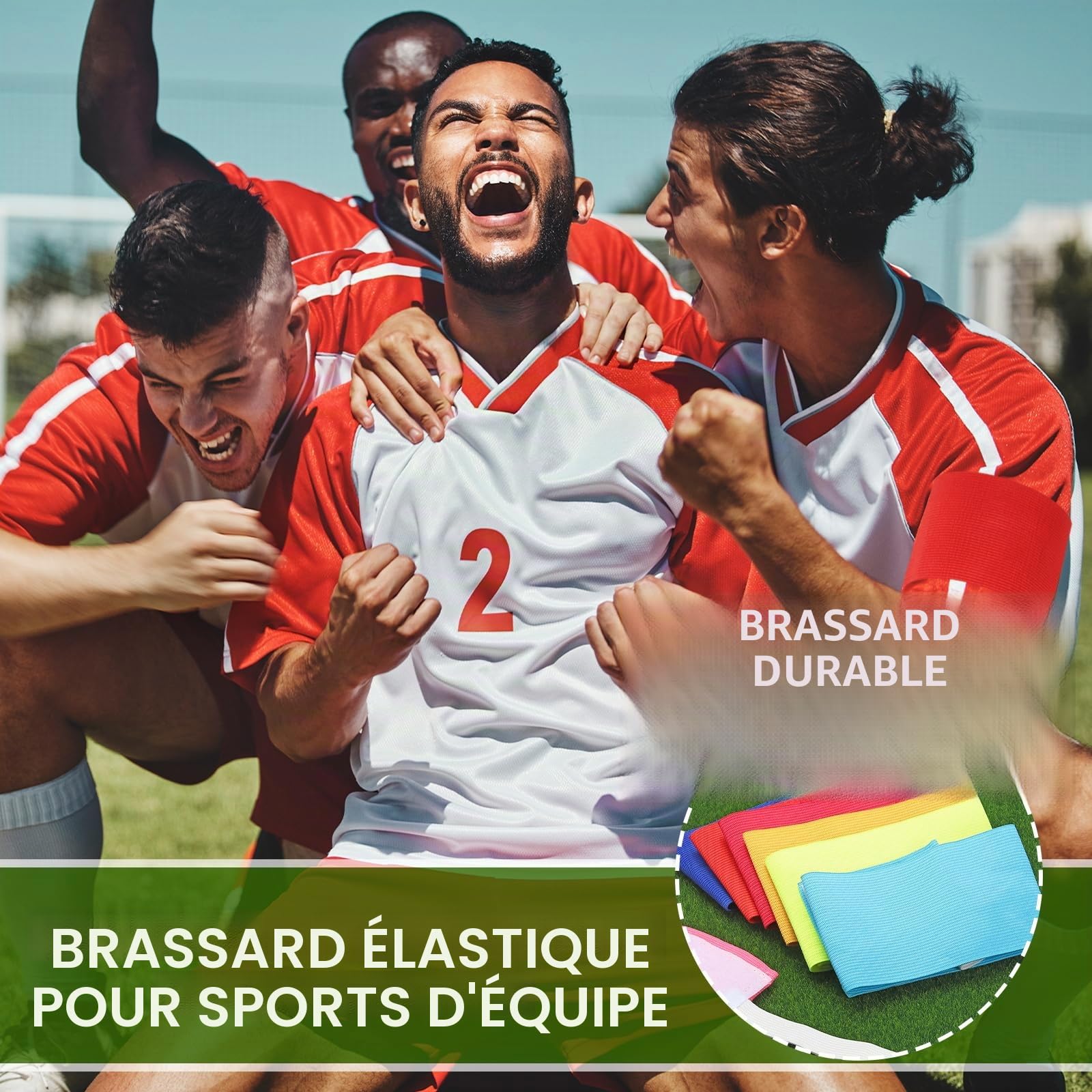 PATIKIL Brassard de Capitaine de Football, 18 pièces Brassards de Capitaine élastiques pour Le Football Brassards de Capitaine de Sport pour Jeunes et Adultes Équipe de Football Rouge