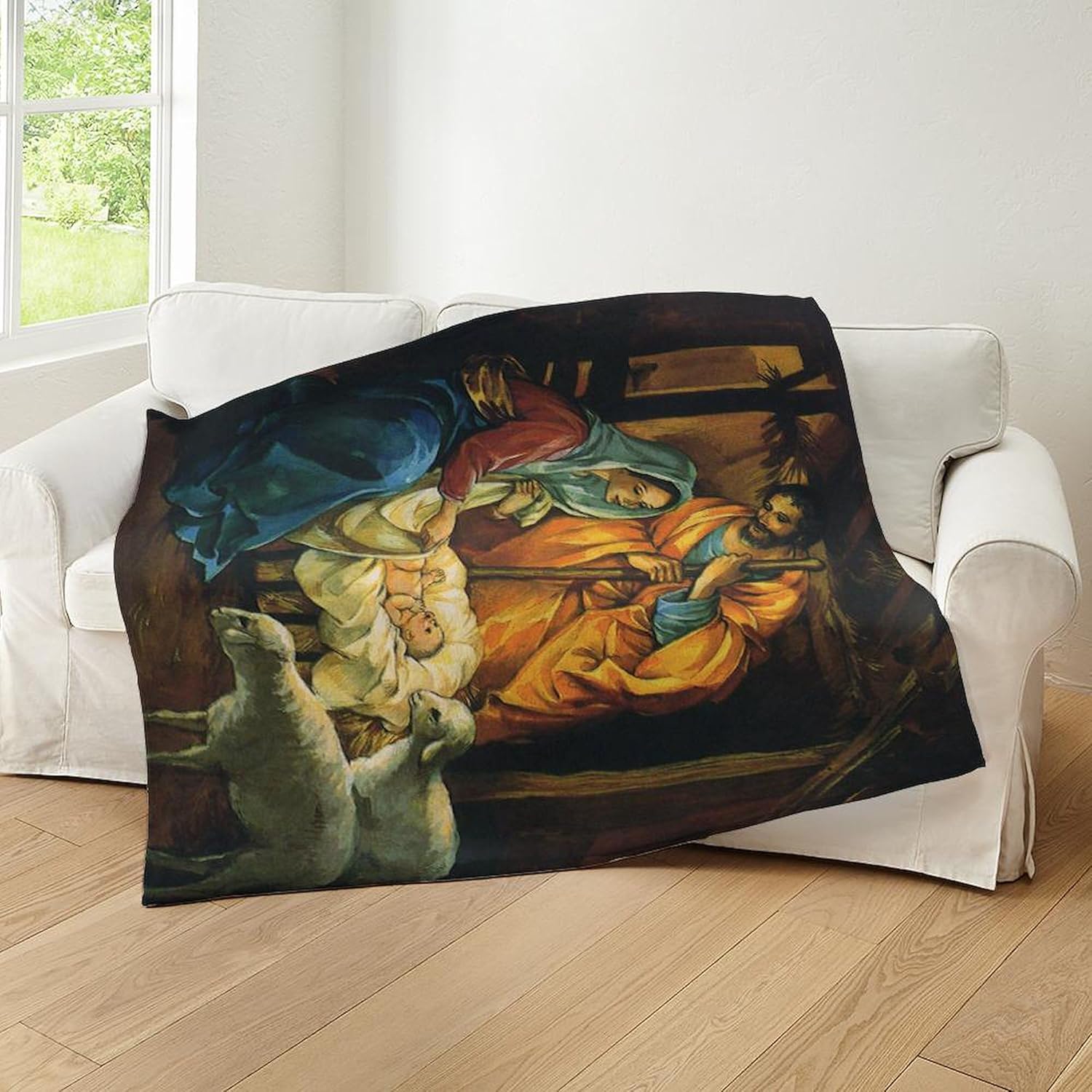 CafePress Vintage Christmas Nativity Throw Blanket Super Soft Fleece Plush Throw Blanket, 60"x50"