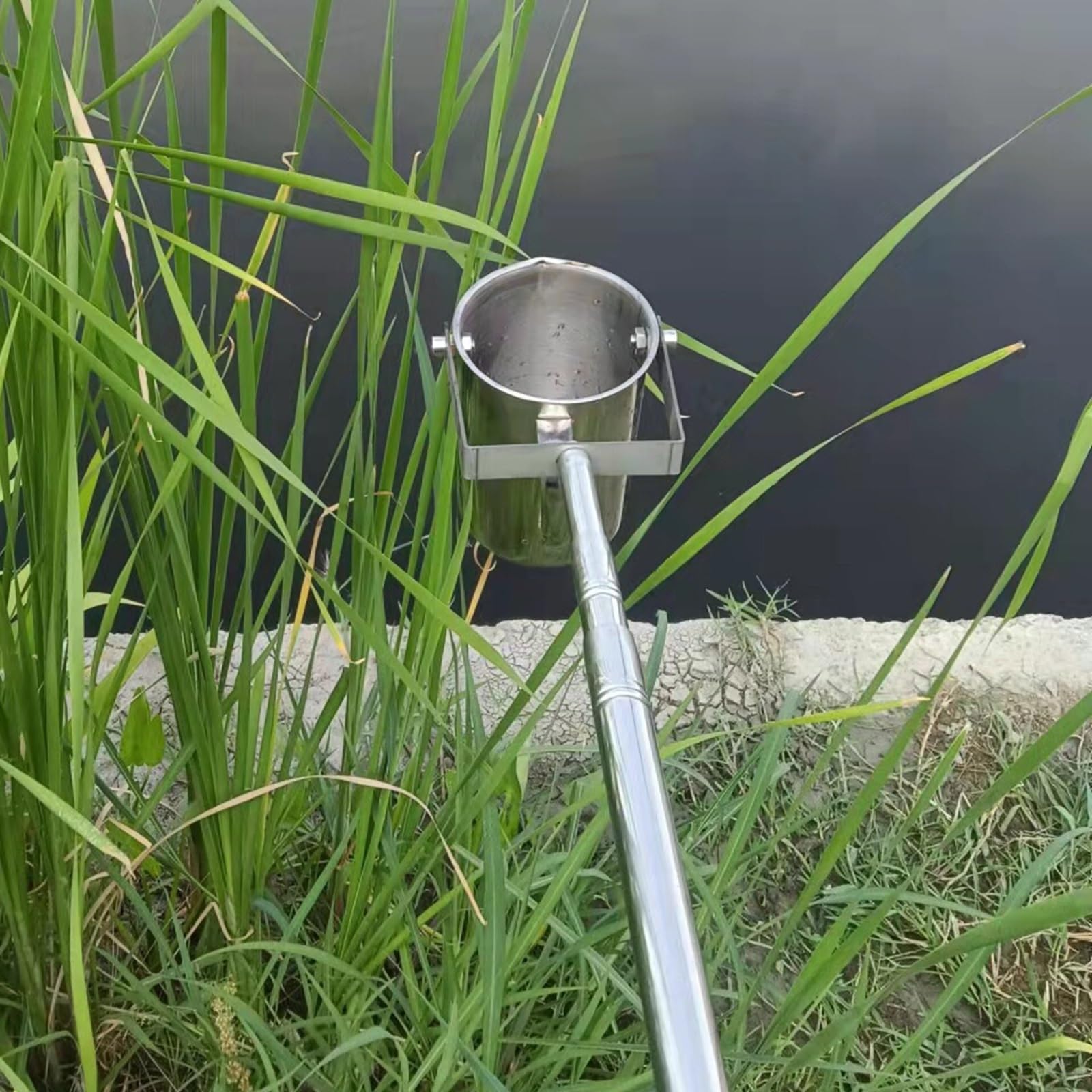 Muestreador Cazo Telescópico Para Muestras De Agua, 500ml/ 1000ml Kit De Muestreo De Líquidos De Acero Inoxidable Para Aguas Residuales, Con Vaso De Péndulo Graduado, Portátil(500ML,86-200cm(33.9-78.7