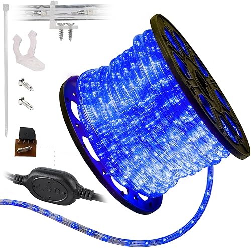 WYZworks luces de cuerda LED azul - 2 luces de interior exterior a prueba de agua de vacaciones decoración de la fiesta de Navidad 110V iluminación