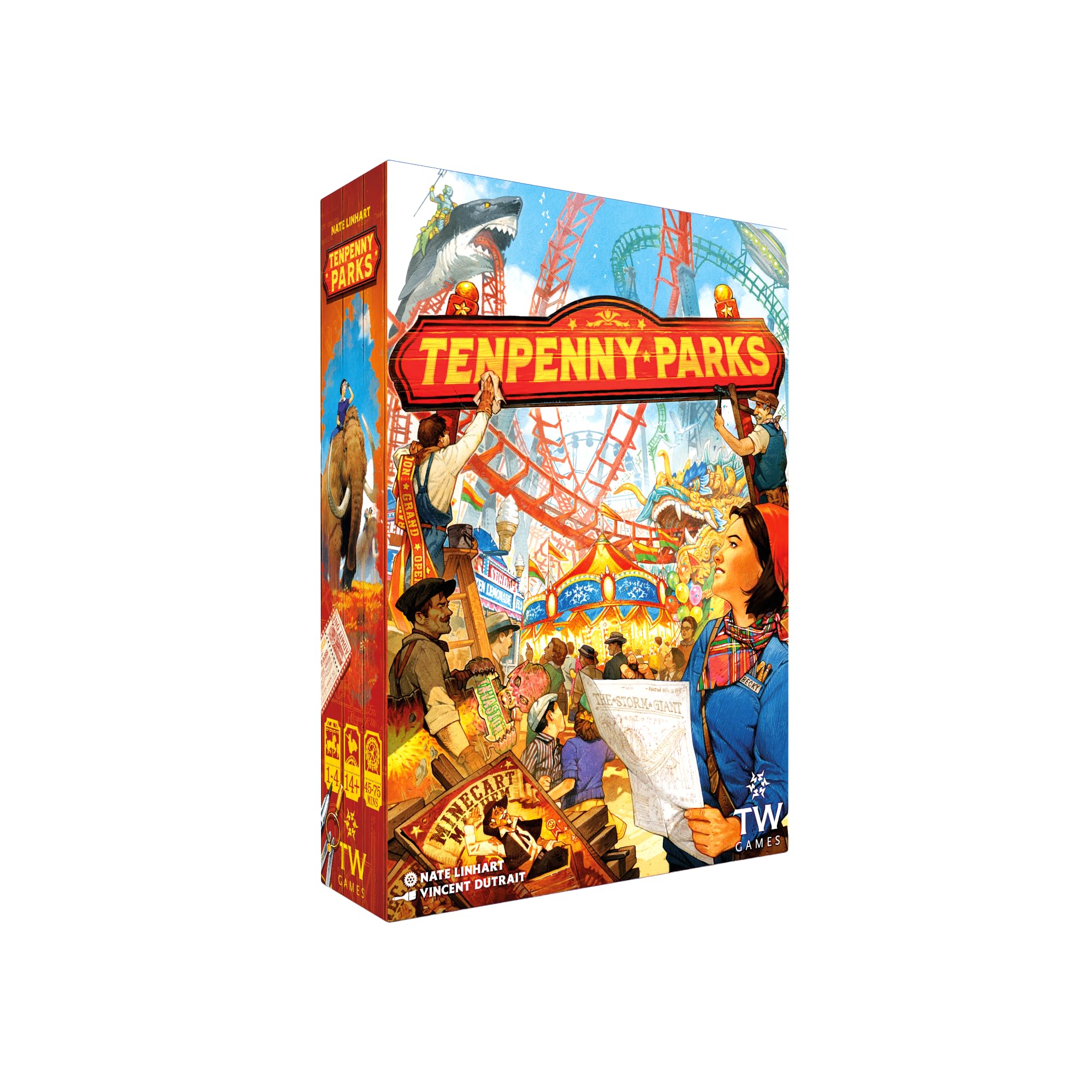 Tenpenny Parks Board Game | Build The Best Theme Park | Beautiful Amusement Park Strategy Worker Placement Family Euro Game | 45-75 Minutes for 1-4 Players Ages 14+ by Thunderworks Games